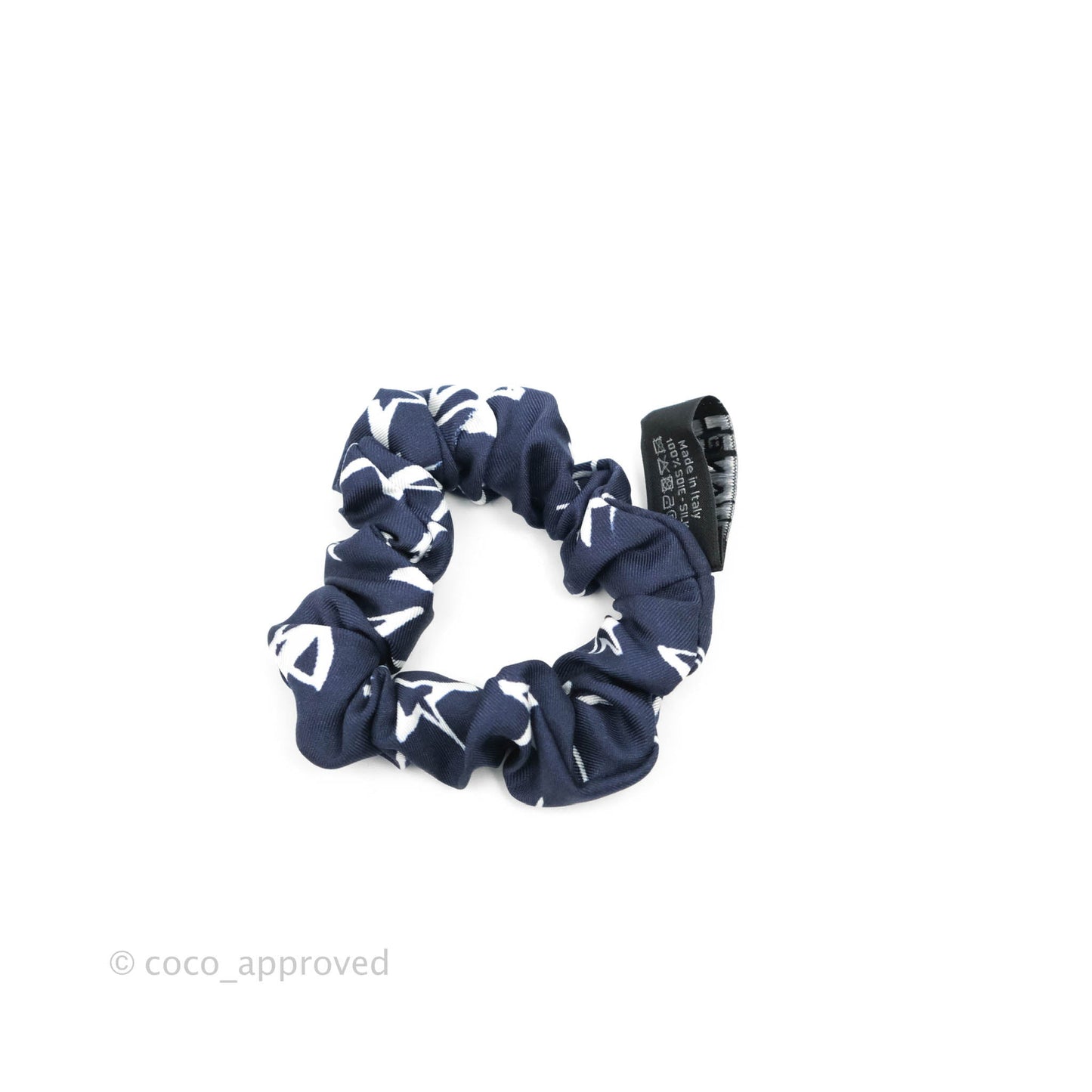 Chanel Blue Silk Scarf Scrunchies Hair Accessory