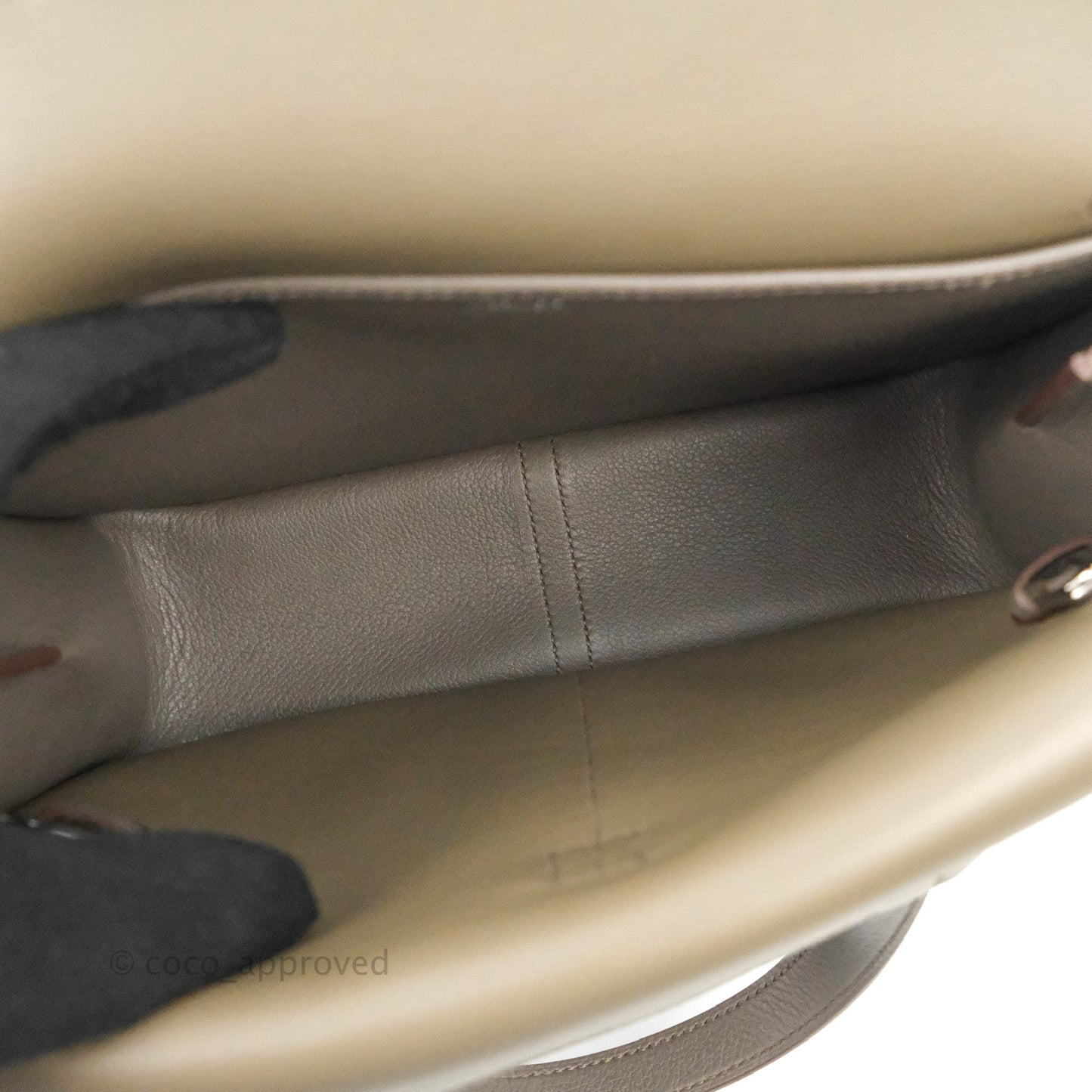 Hermès Halzan 25 Gris Etain Evercolor Palladium Hardware