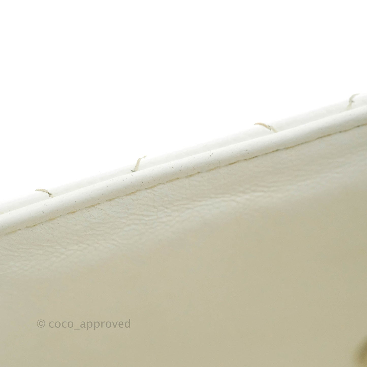Chanel Quilted Vintage Mini Square Flap White Caviar Silver Hardware