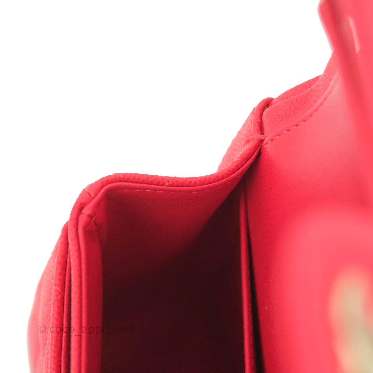 Chanel Small Classic Quilted Flap Red Caviar Gold Hardware
