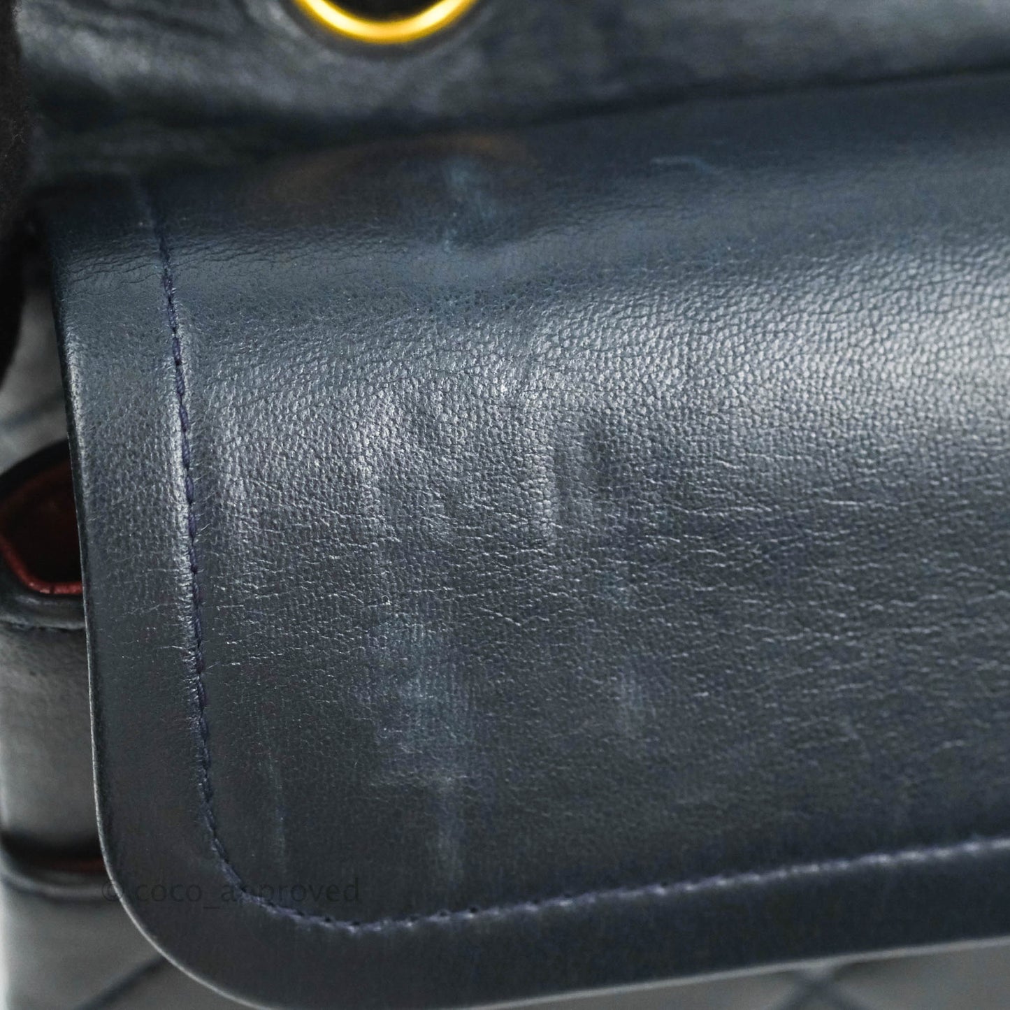 Chanel Classic Vintage Medium M/L Flap Navy Lambskin 24K Gold Hardware