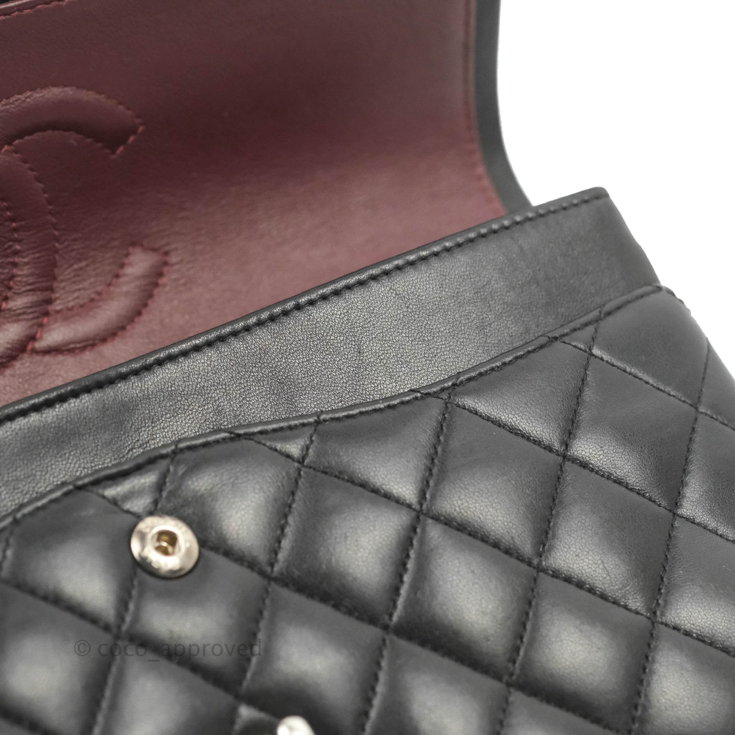 Chanel Medium Classic Quilted Flap Black Lambskin Silver Hardware
