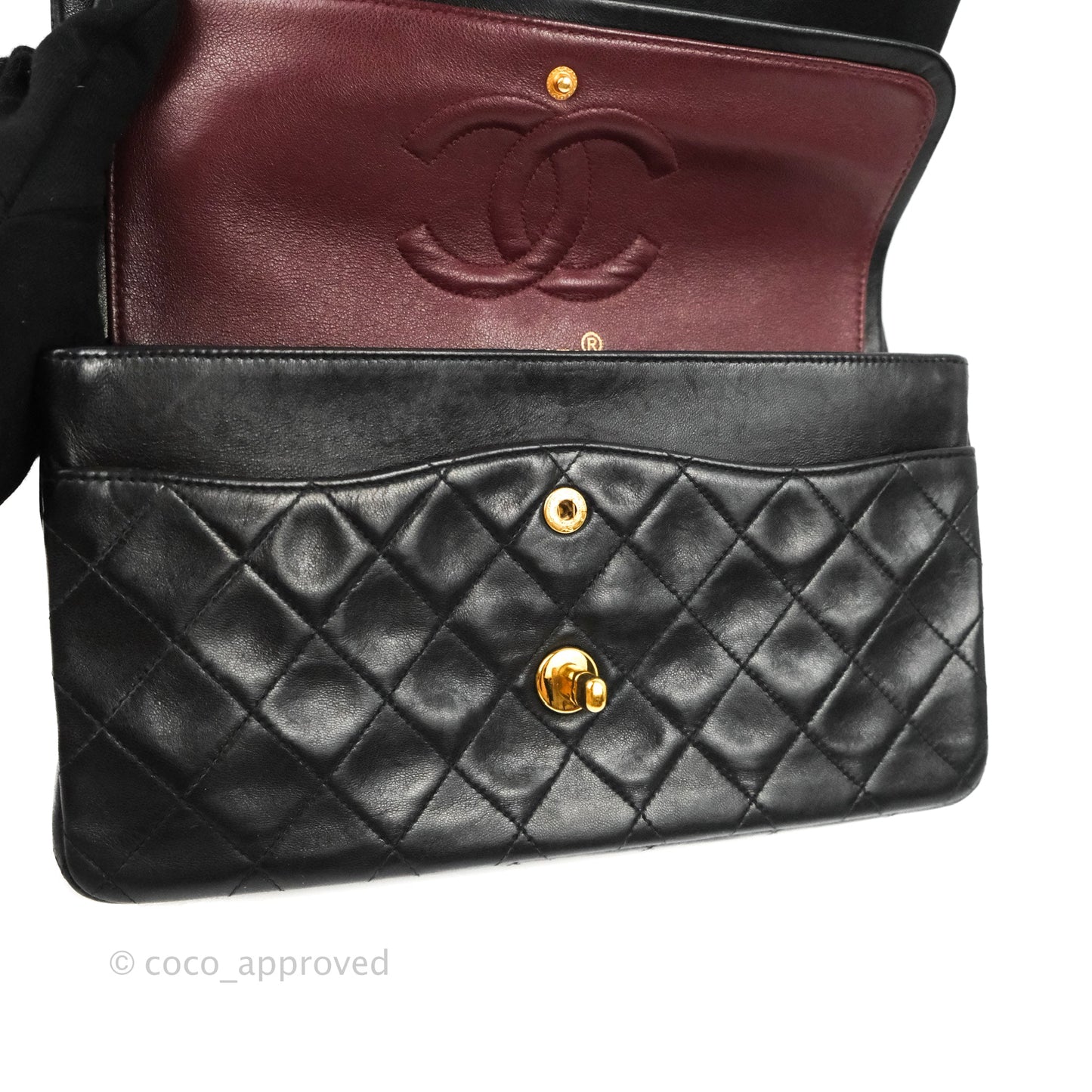 Chanel Classic Vintage Medium Flap Black Lambskin 24K Gold Hardware