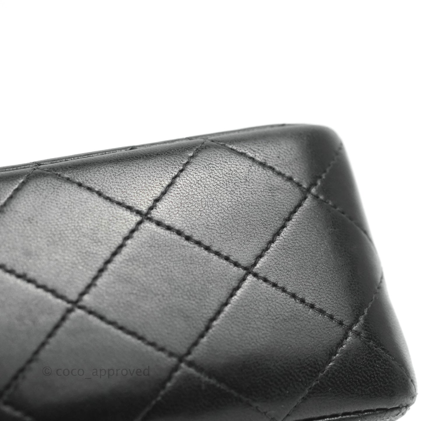 Chanel Vintage Classic M/L Medium Double Flap Bag Black Lambskin 24K Gold Hardware