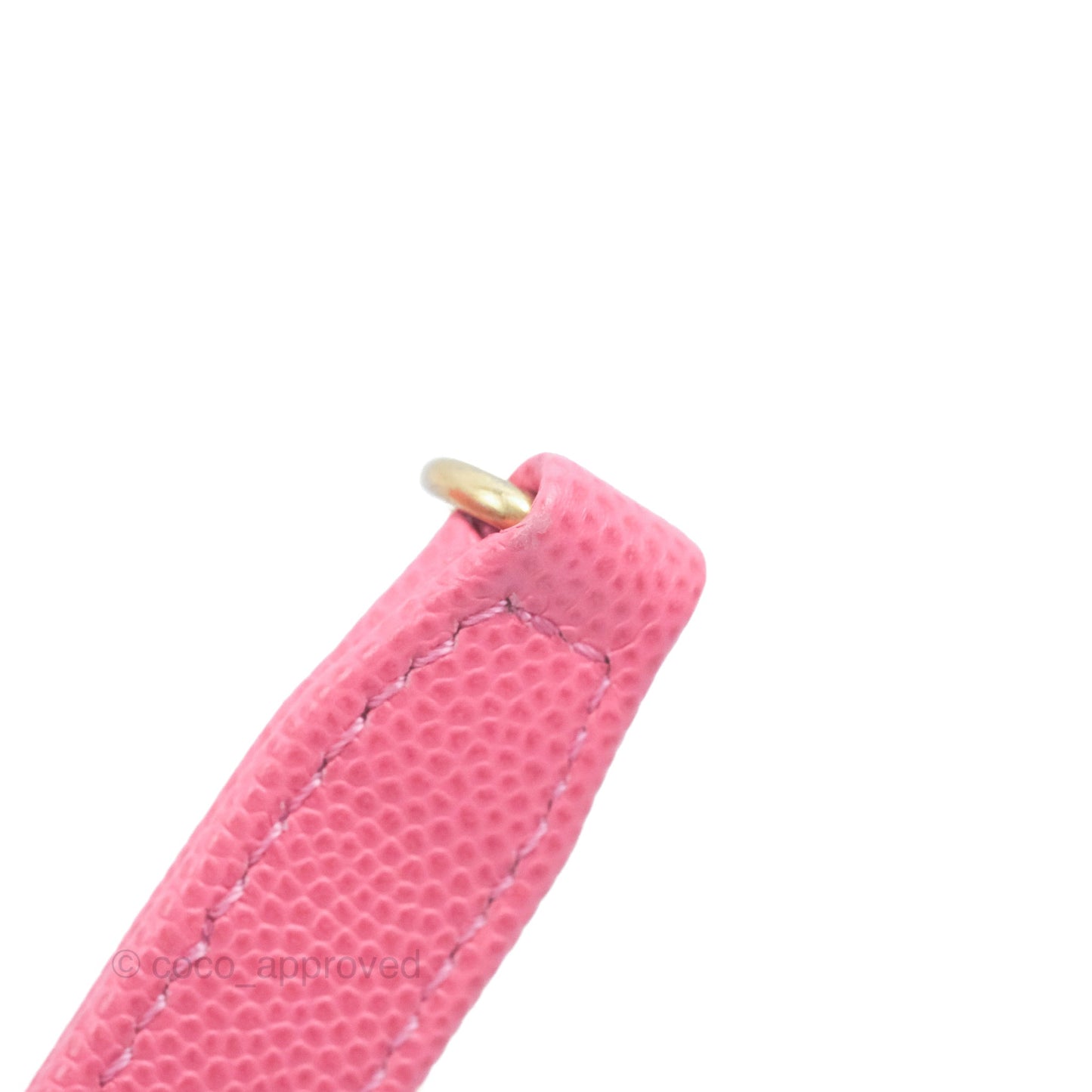 Chanel Small Coco Handle Quilted Pink Caviar Aged Gold Hardware Lizard Embossed Handle