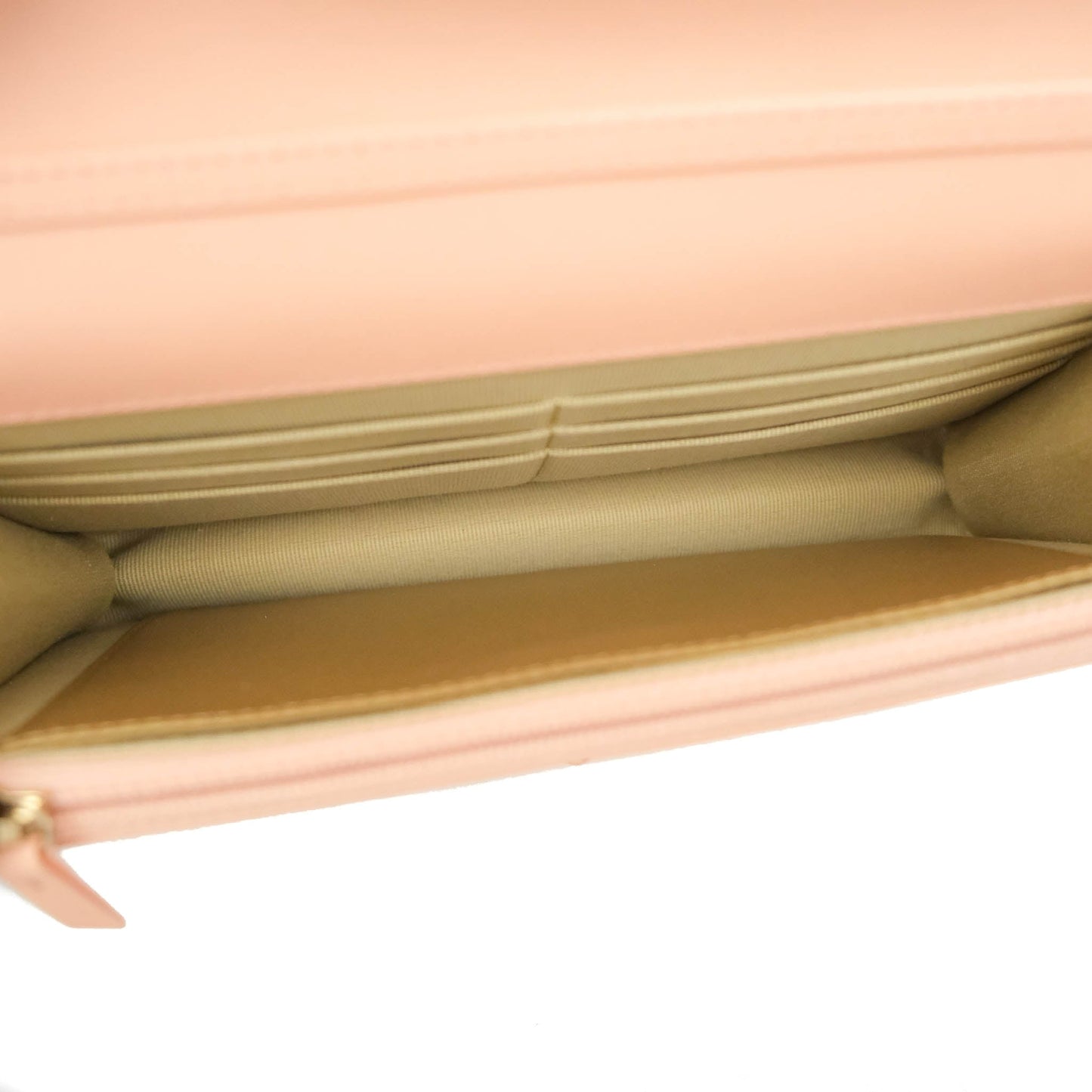 Chanel Quilted Pearl Crush Wallet on Chain WOC Light Pink Lambskin Aged Gold Hardware