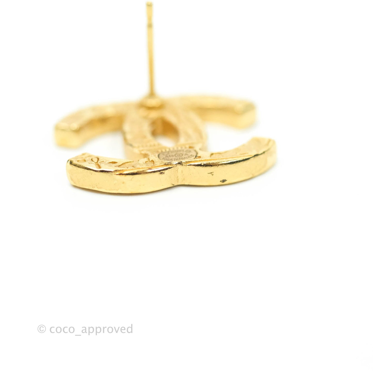 Chanel CC Hieroglyphs Earrings Gold Tone 19A