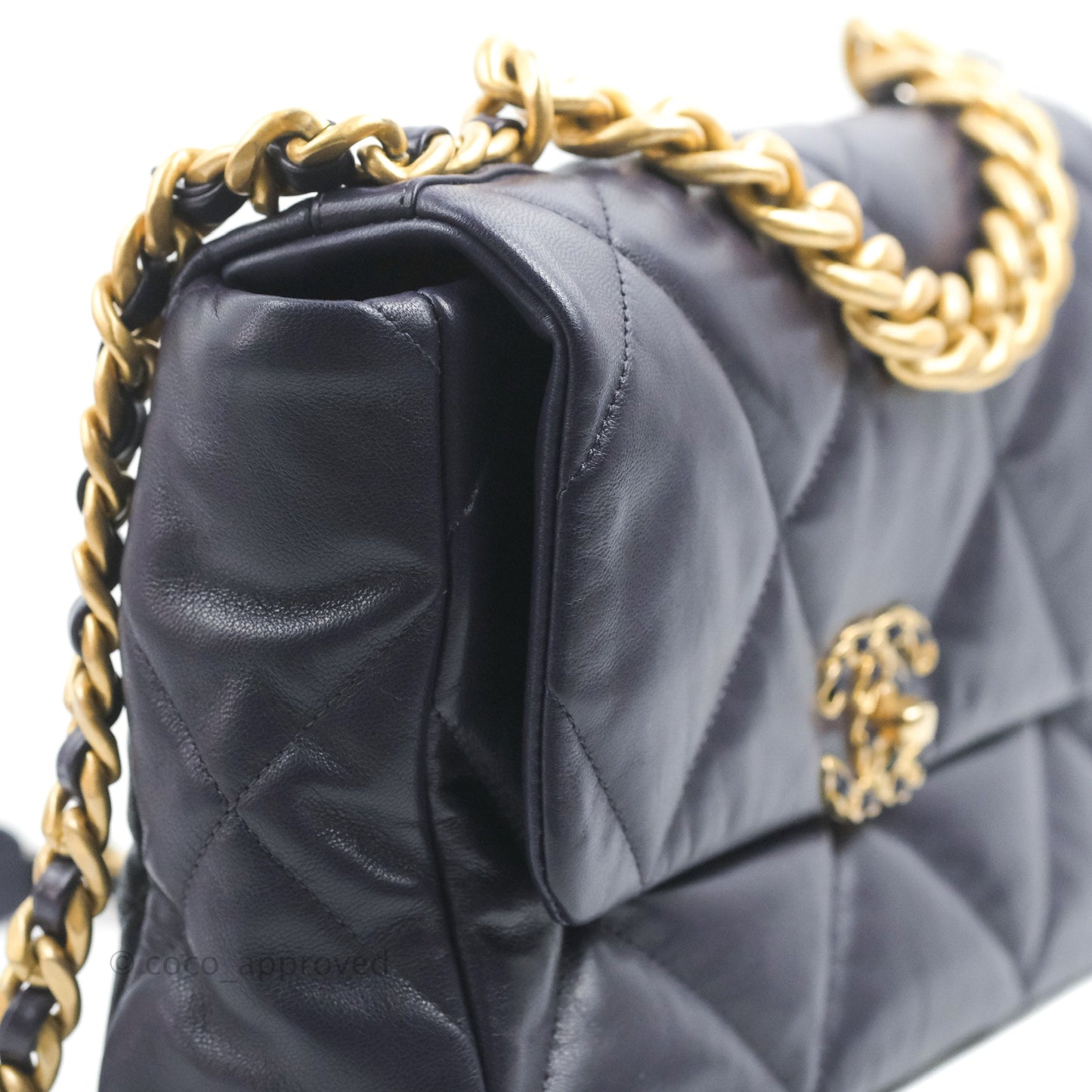 Chanel 19 Medium Dark Purple Mixed Hardware