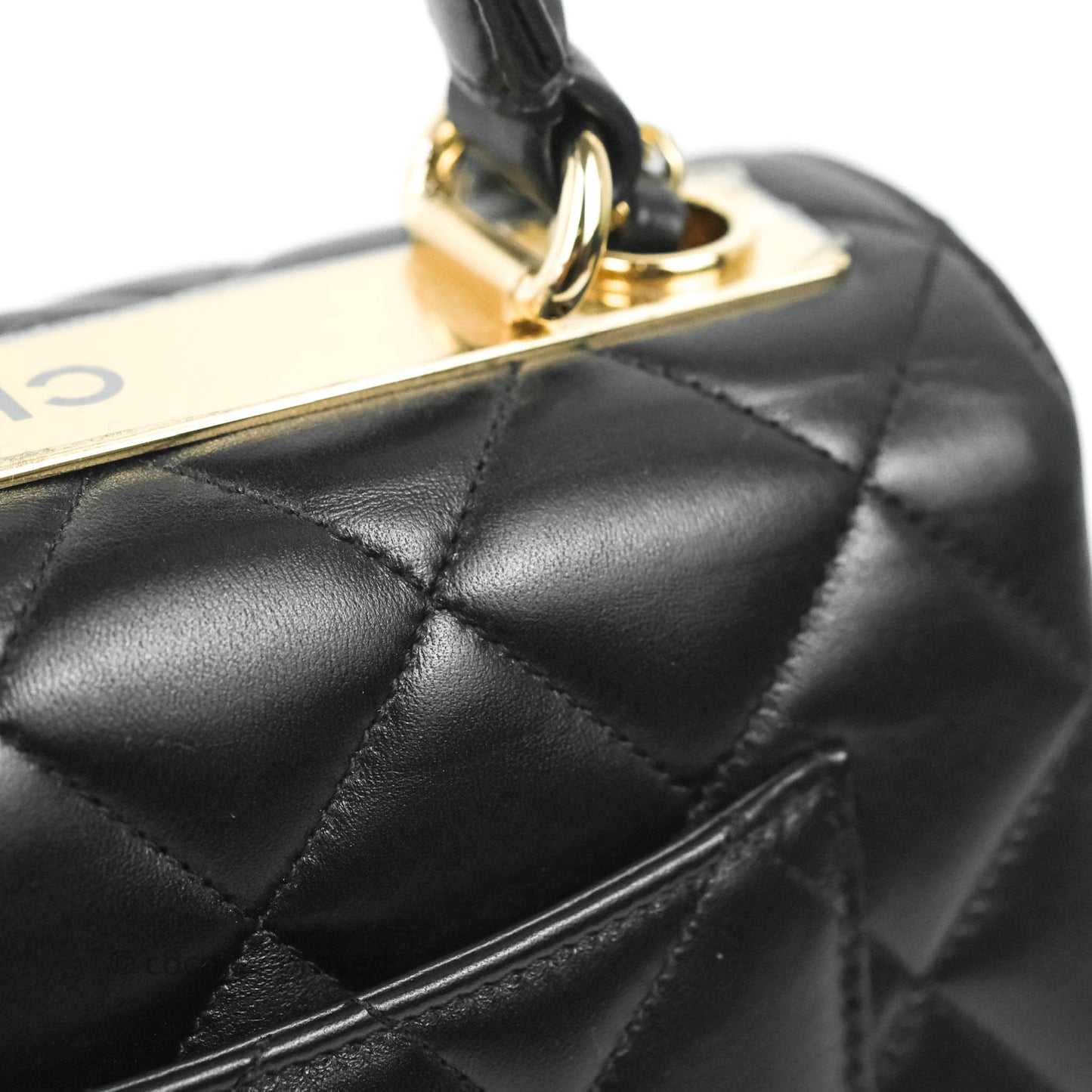 Chanel Small Trendy CC Black Lambskin Gold Hardware