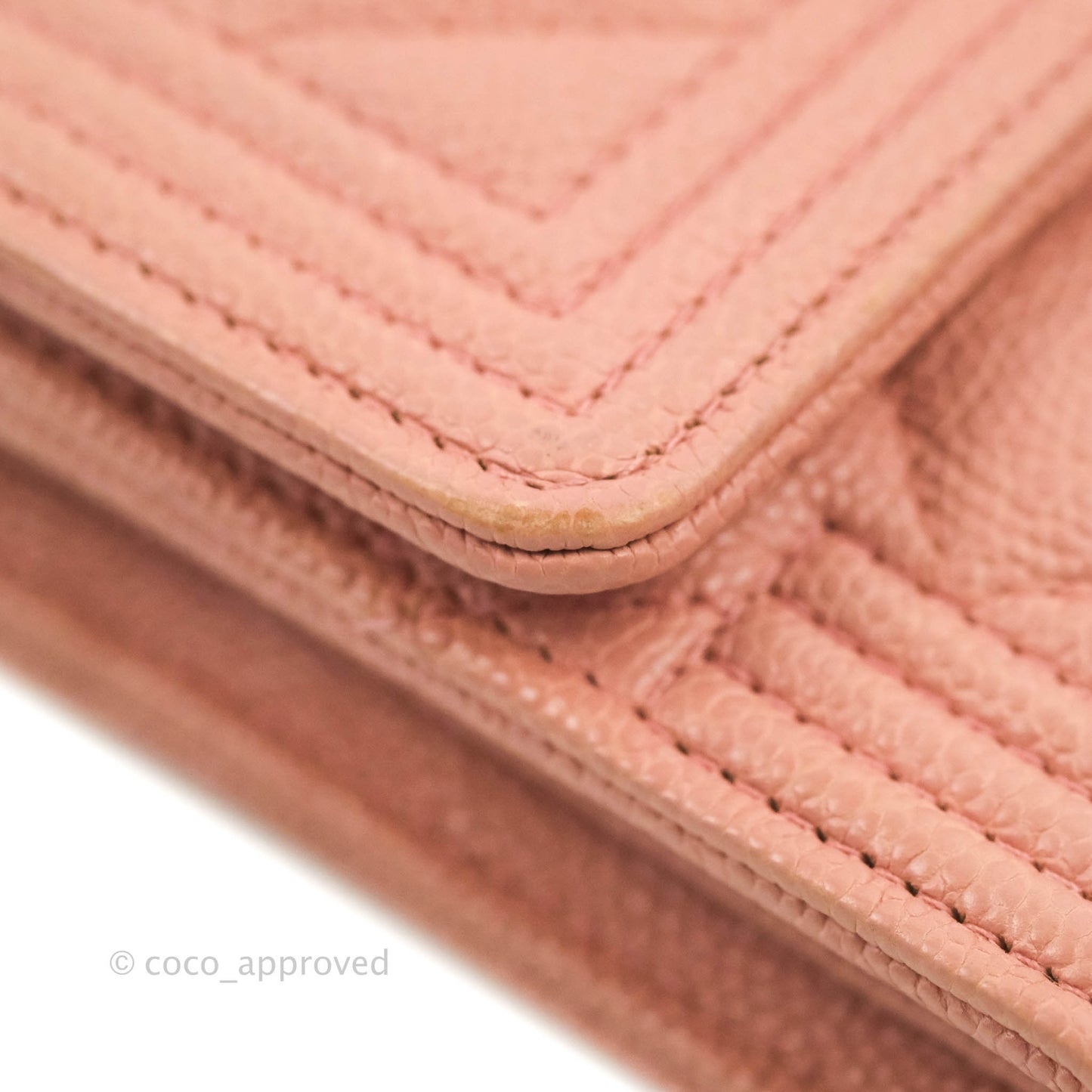 Chanel Quilted Boy Flap Long Wallet Pink Caviar Aged Gold Hardware
