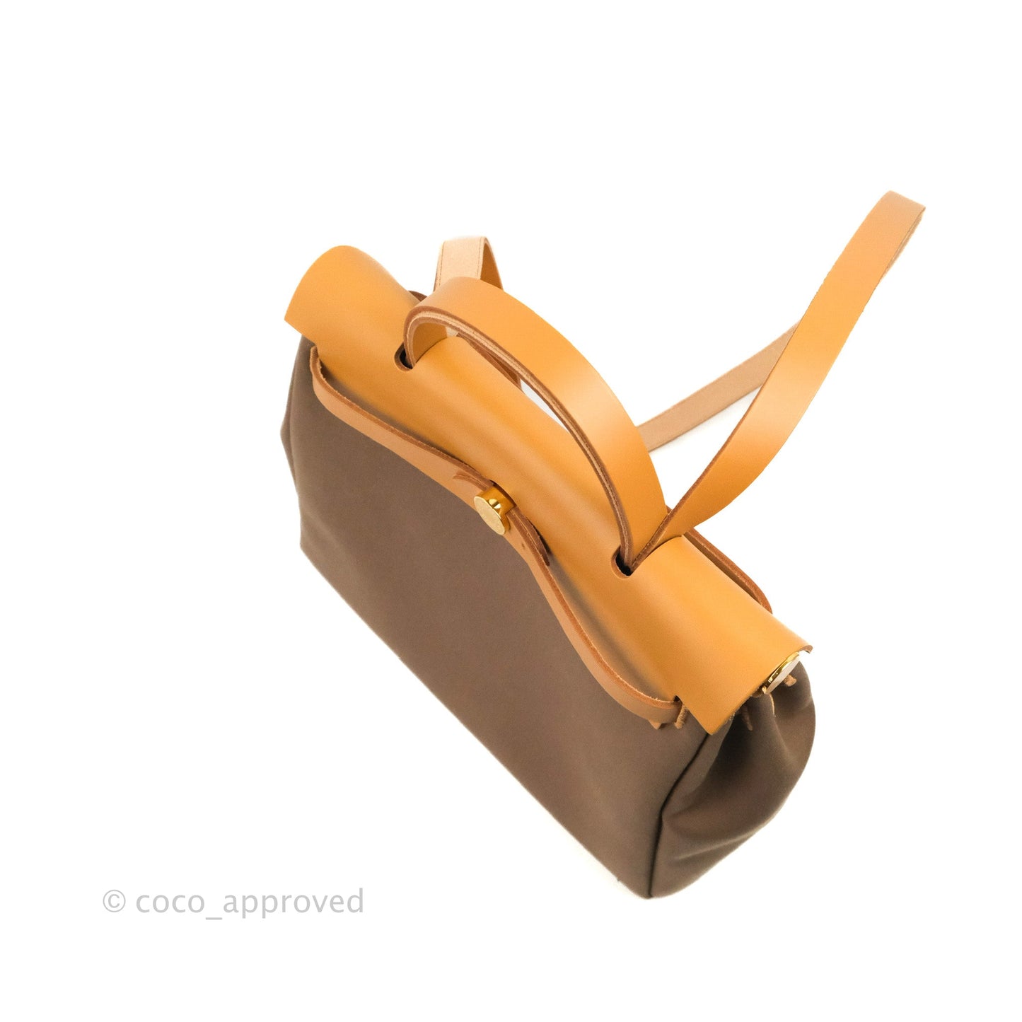 Hermès Herbag Retourne Zip 31 Etoupe-Dune/ Naturel Sable Canvas Gold Hardware