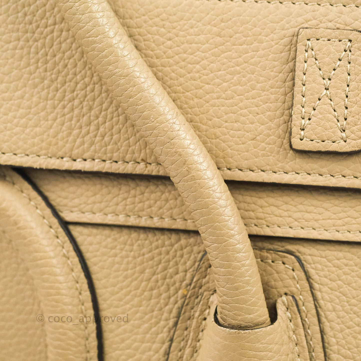 Celine Micro Luggage Handbag Dune Grained Calfskin