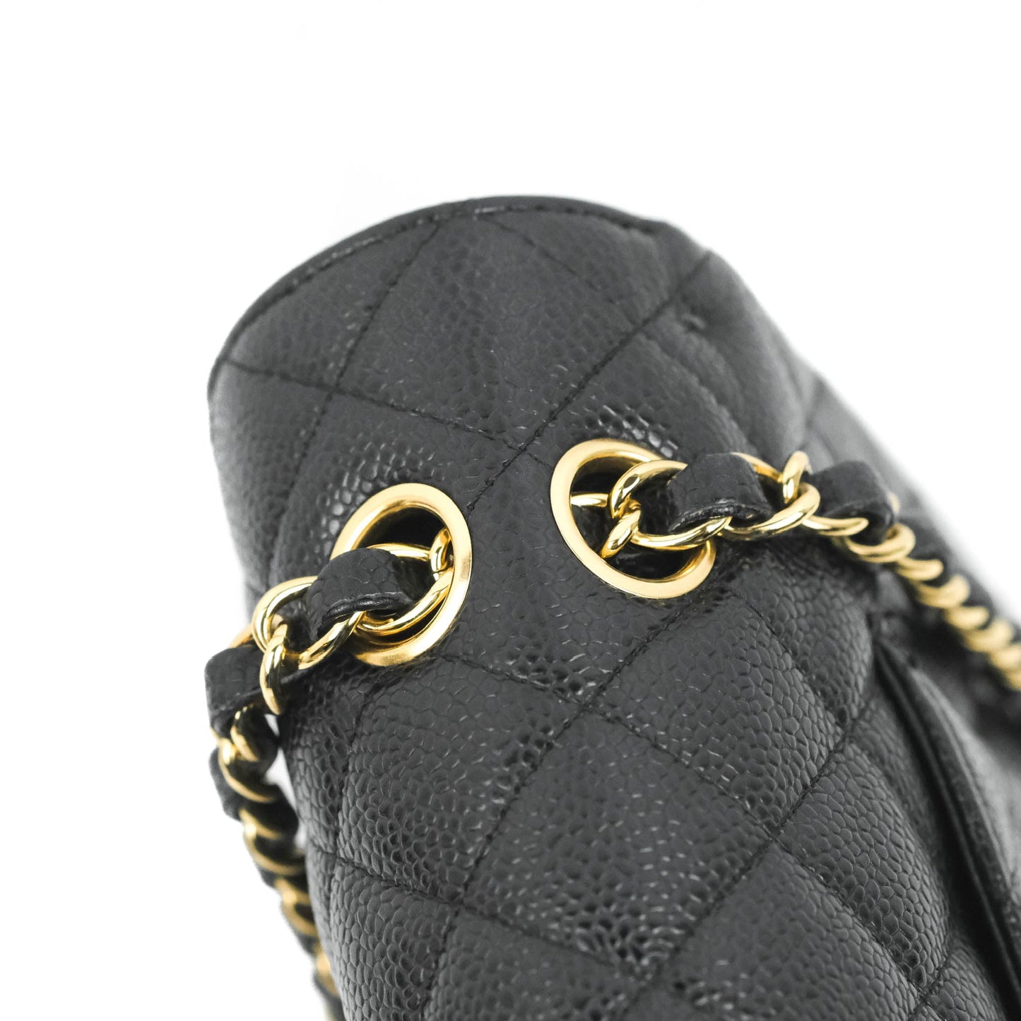 Chanel Classic Medium M/L Flap Black Caviar 24K Gold Hardware
