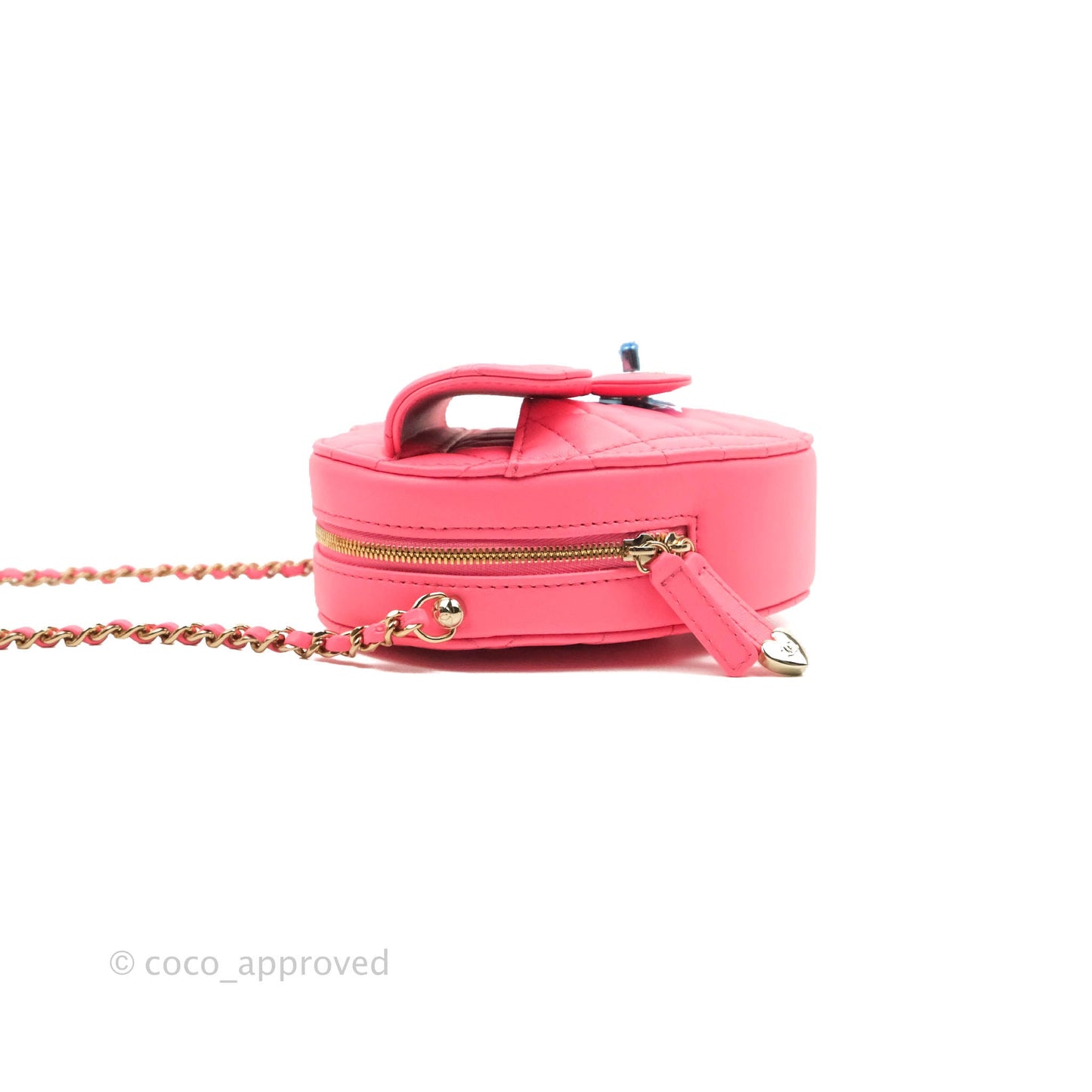 Chanel Large Heart Bag Pink Lambskin Gold Hardware 22S