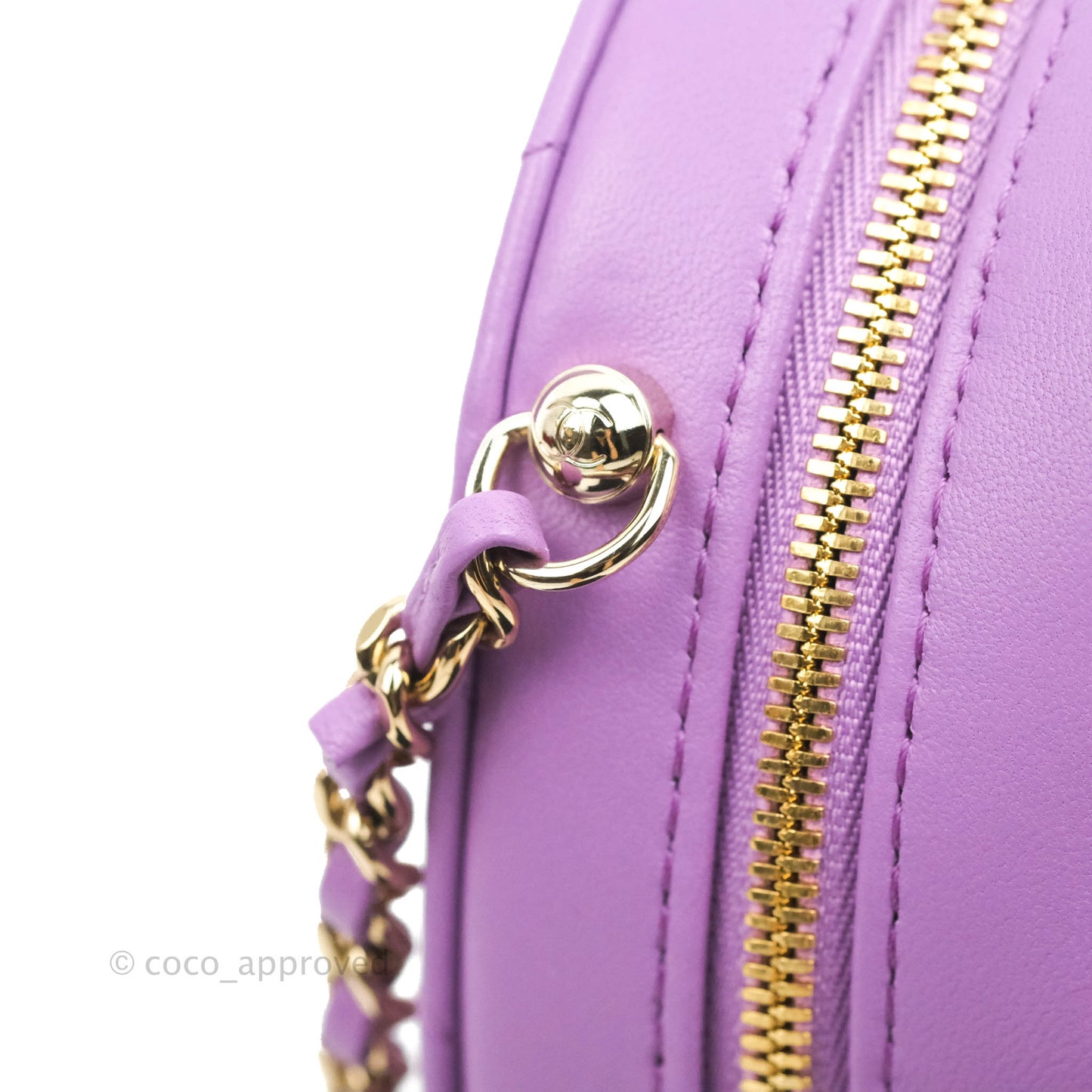 Chanel Large Heart Bag Purple Lambskin Gold Hardware 22S