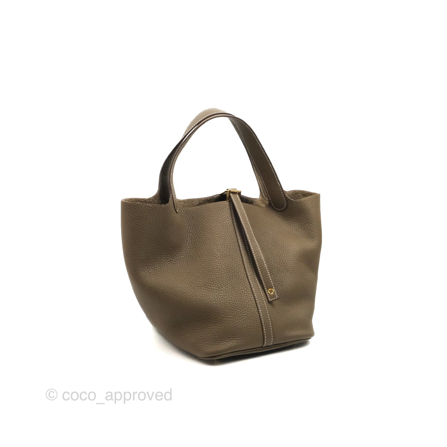Hermès Picotin Lock 22 Clemence Etoupe Gold Hardware