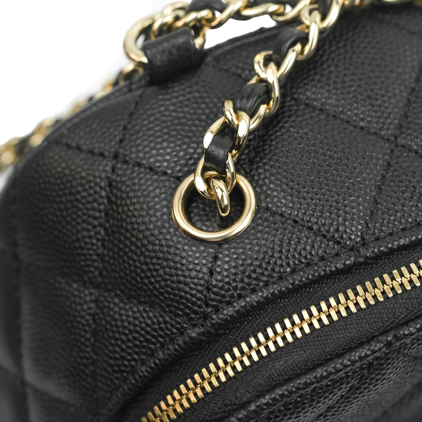 Chanel Quilted Small CC Day Backpack Black Caviar Gold Hardware
