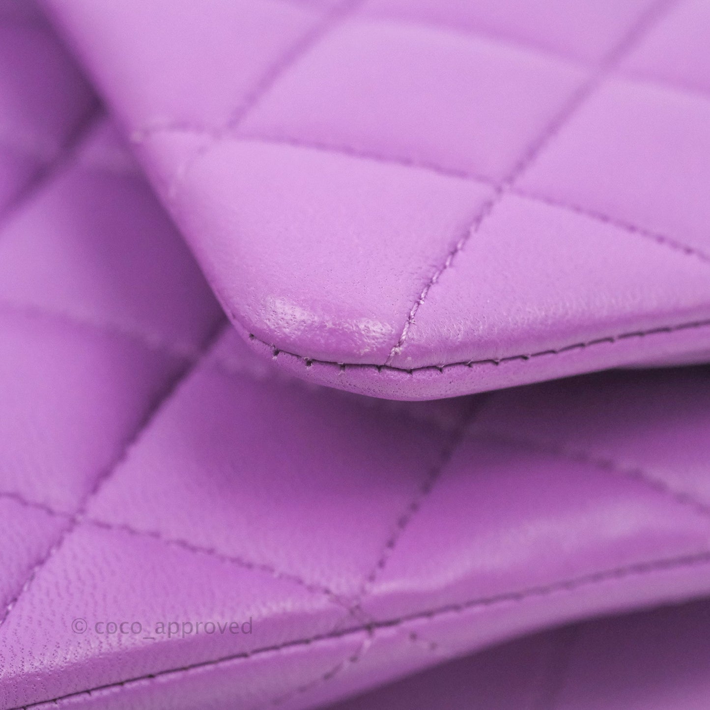 Chanel Classic M/L Medium Flap Quilted Purple Lambskin Silver Hardware 20C