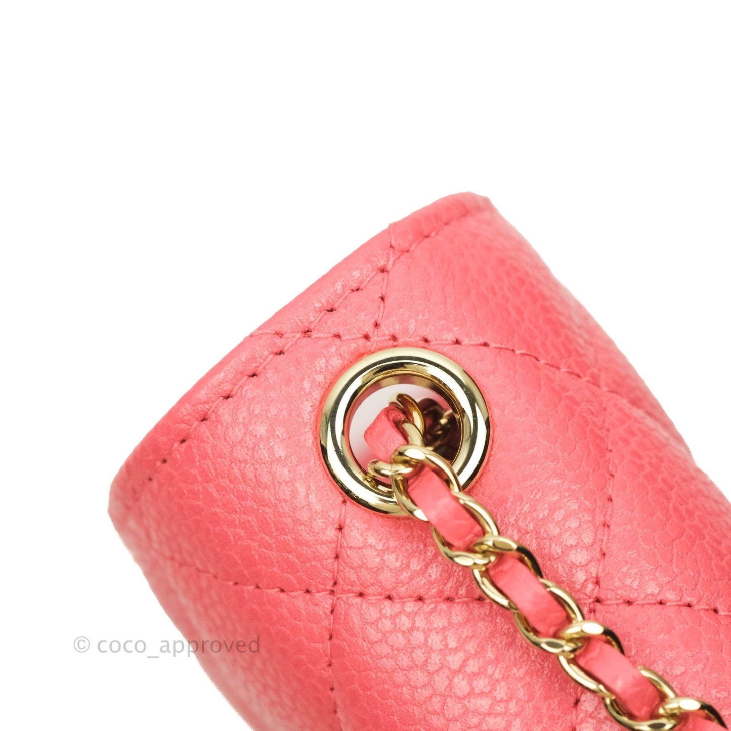 Chanel Golden Class Phone Holder With Chain Pink Caviar Gold Hardware
