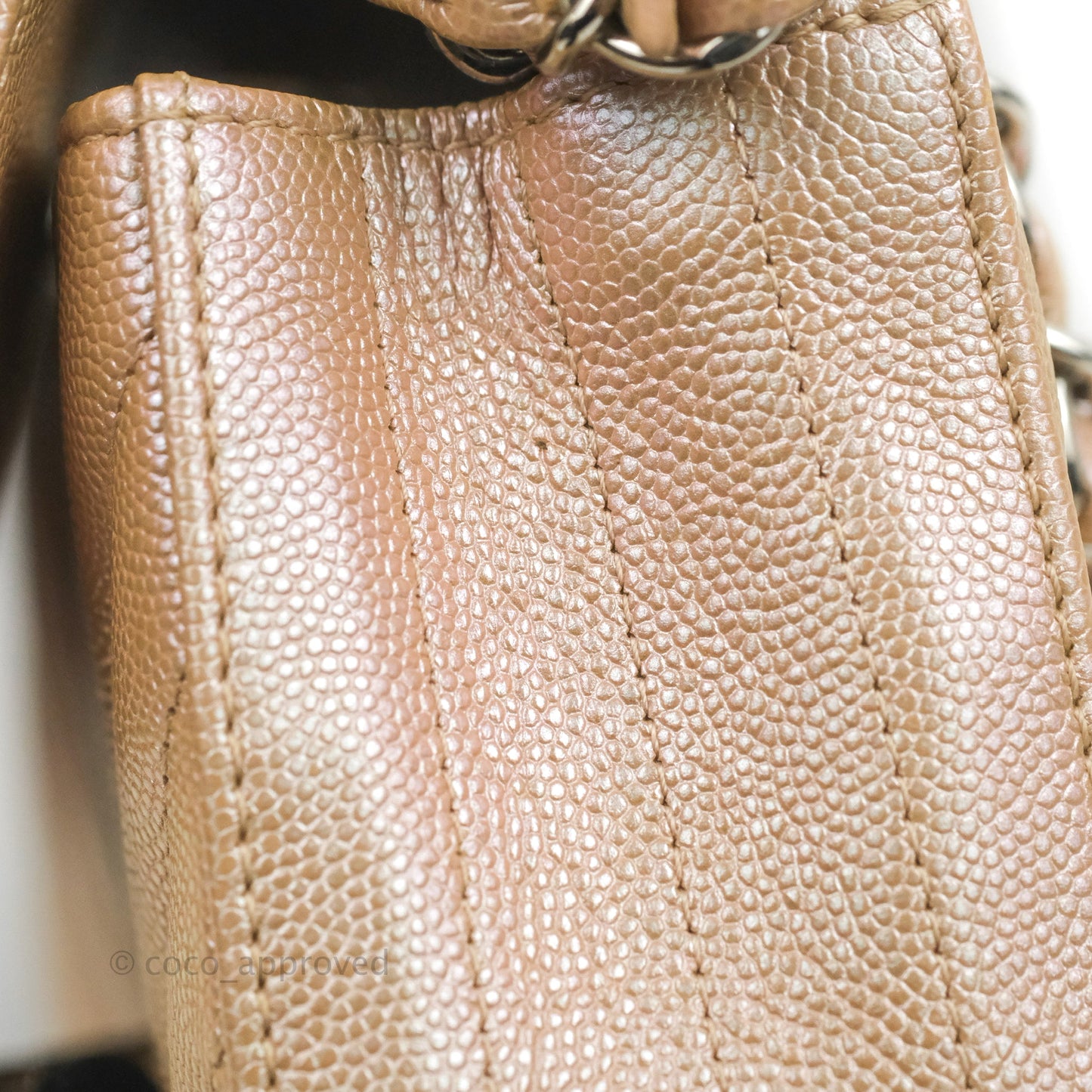 Chanel Quilted Mini Rectangular Flap Iridescent Pink Rose Gold Silver Hardware 17B