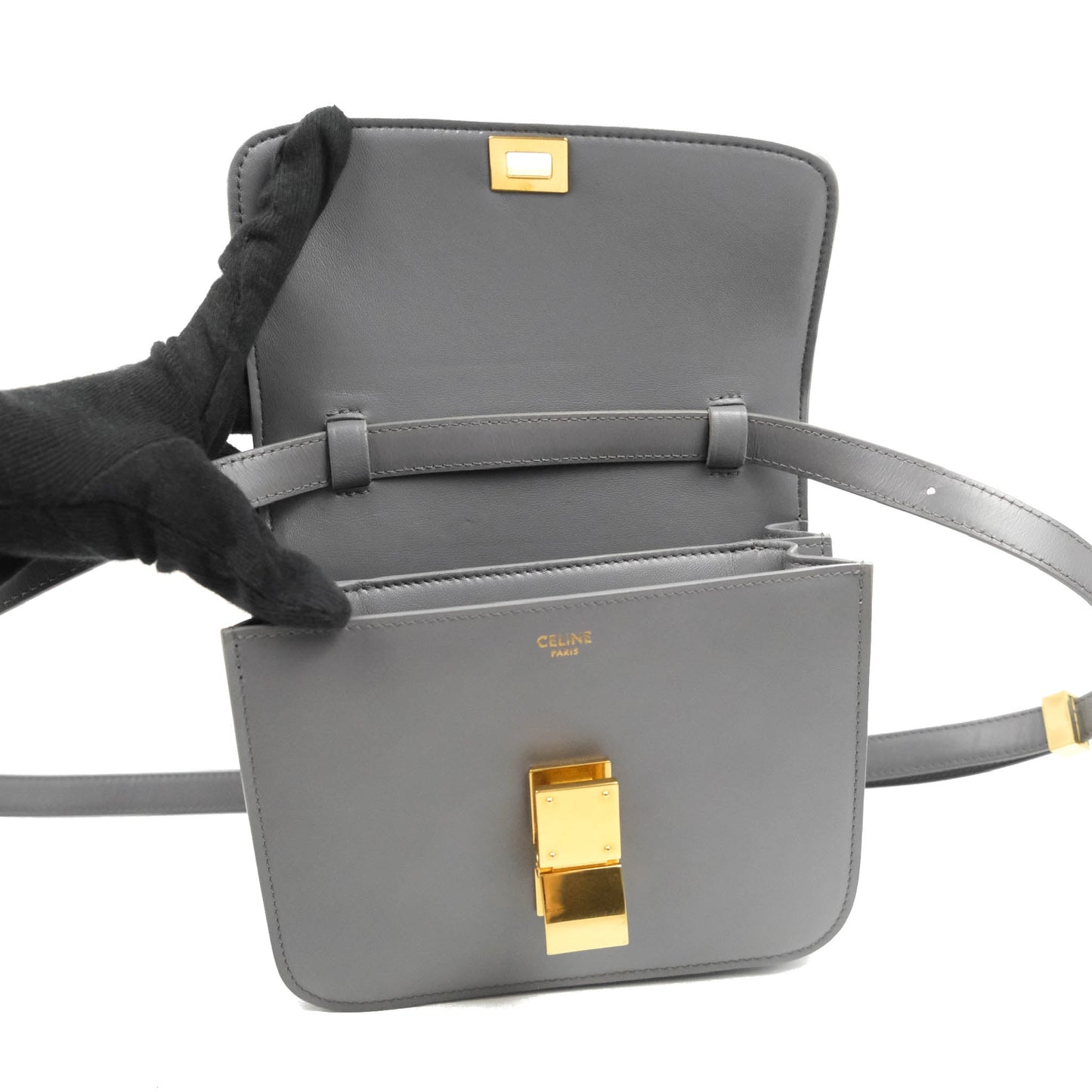 Celine Teen Classic Box Flap Light Grey Calfskin
