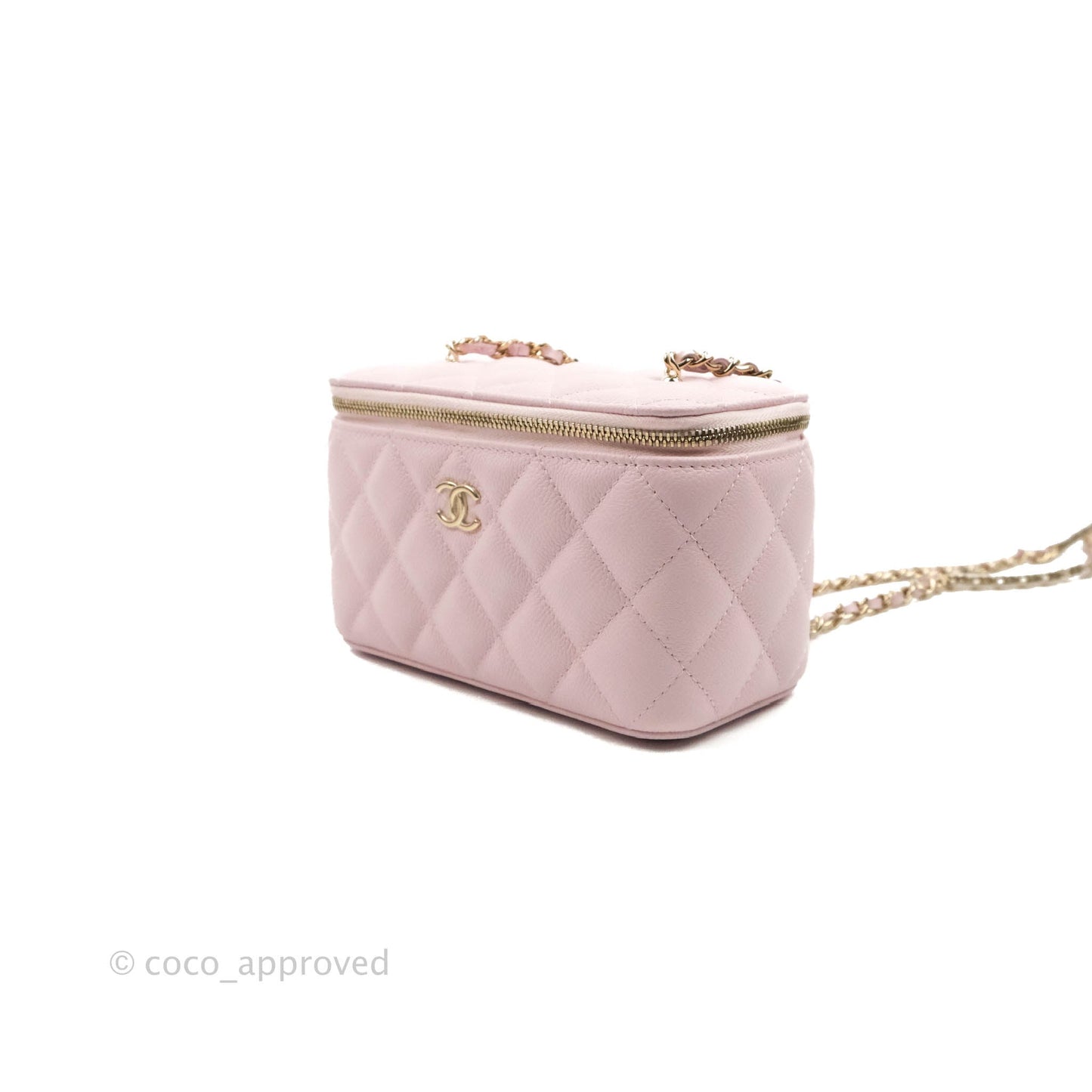 Chanel Vanity with CC Chain Light Pink Caviar Gold Hardware