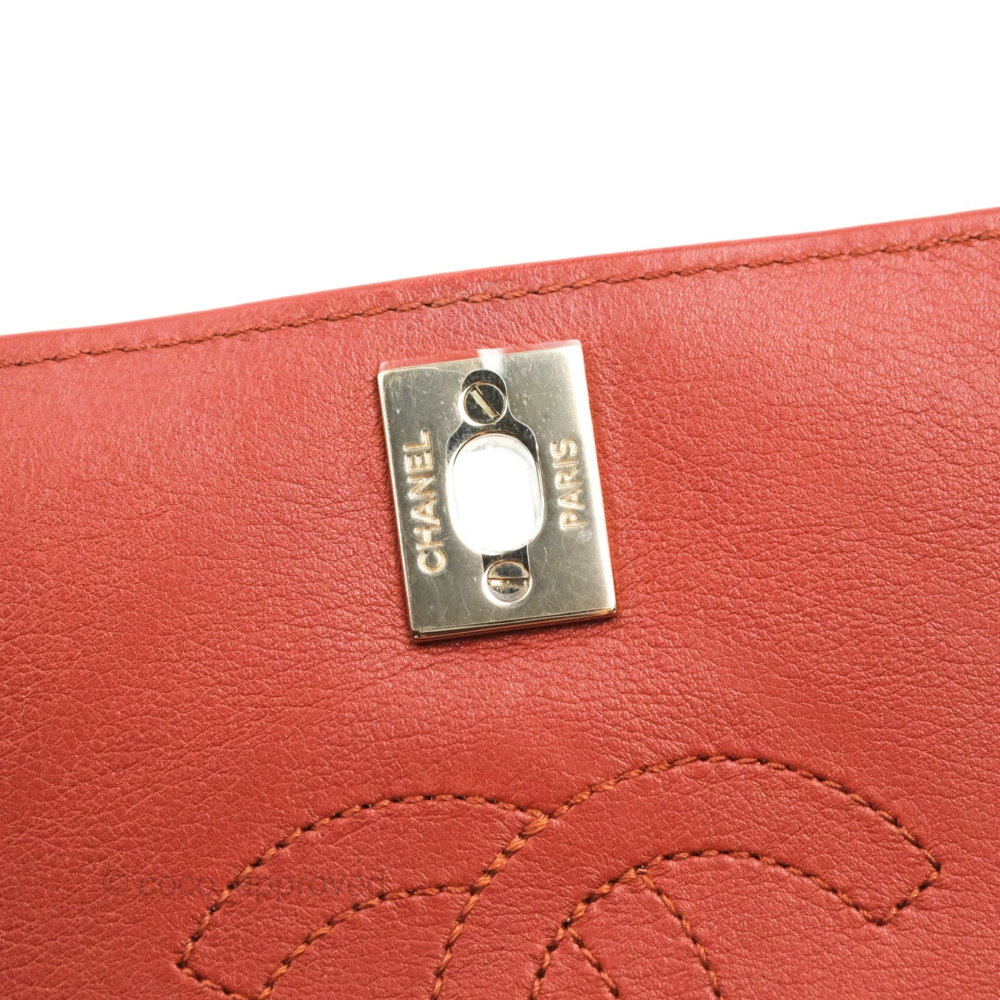 Chanel Small Statement Chevron Flap Bag Red Calfskin Gold Hardware