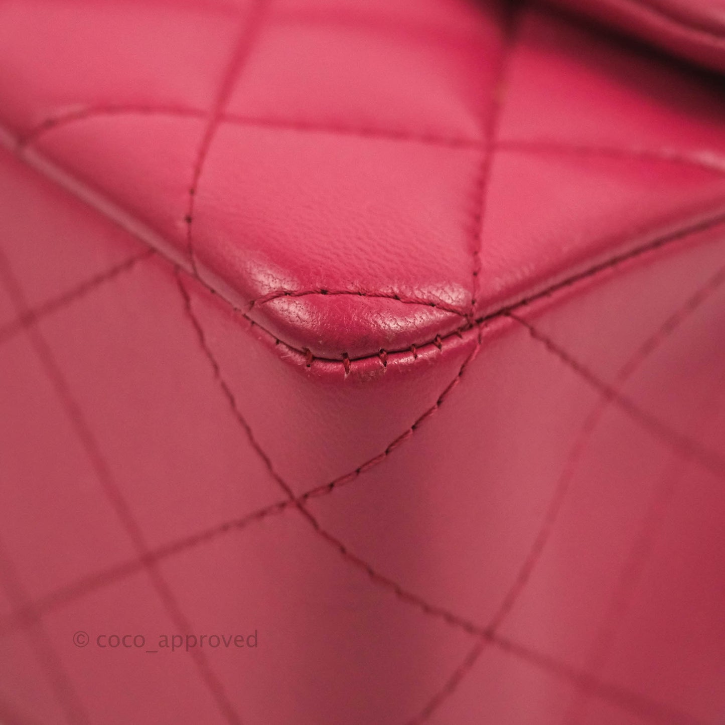 Chanel Quilted Mini Rectangular Flap Raspberry Pink Lambskin Silver Hardware