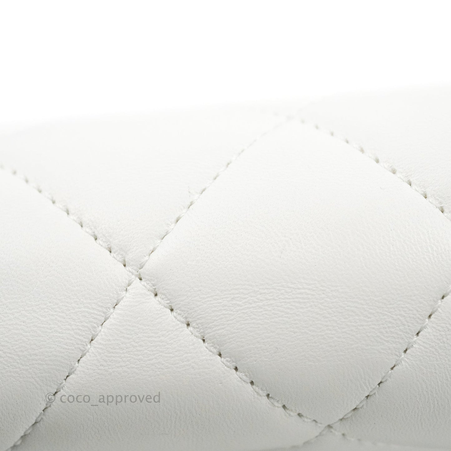 Chanel Small Flap Bag White Lambskin Aged Gold and Lacquered Metal 22S