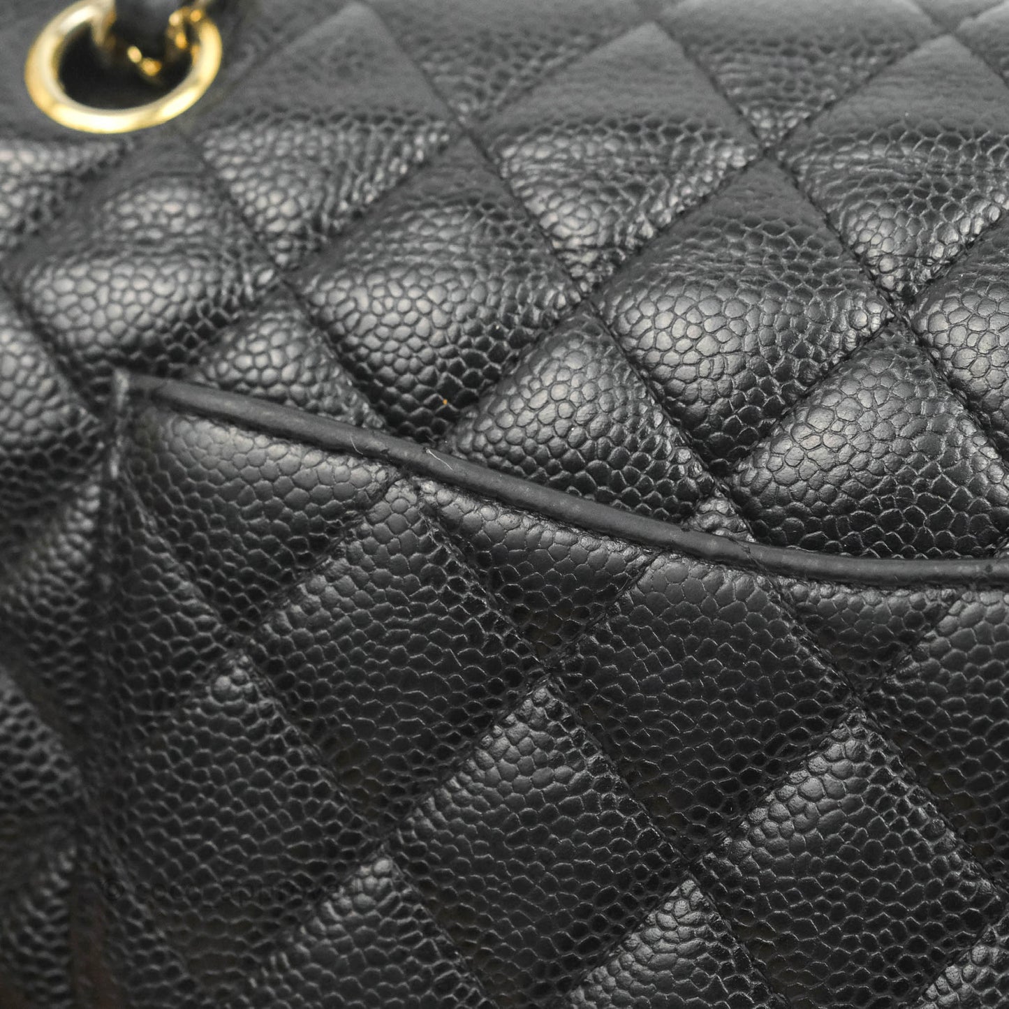 Chanel Classic M/L Medium Flap Quilted Black Caviar Gold Hardware