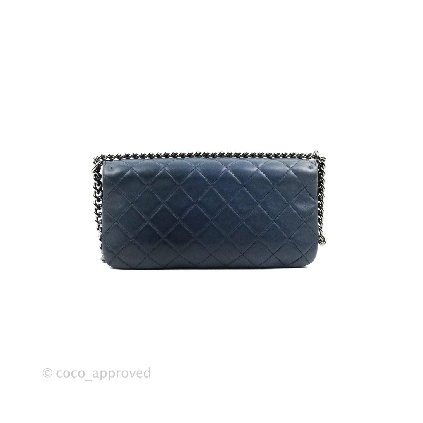 Chanel Boy Clutch With Chain Lambskin Dark Silver Hardware