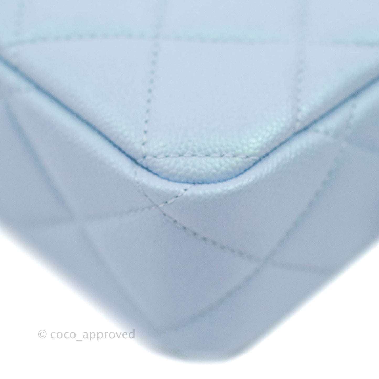Chanel Quilted My Perfect Camera Case Iridescent Blue Caviar Aged Gold Hardware