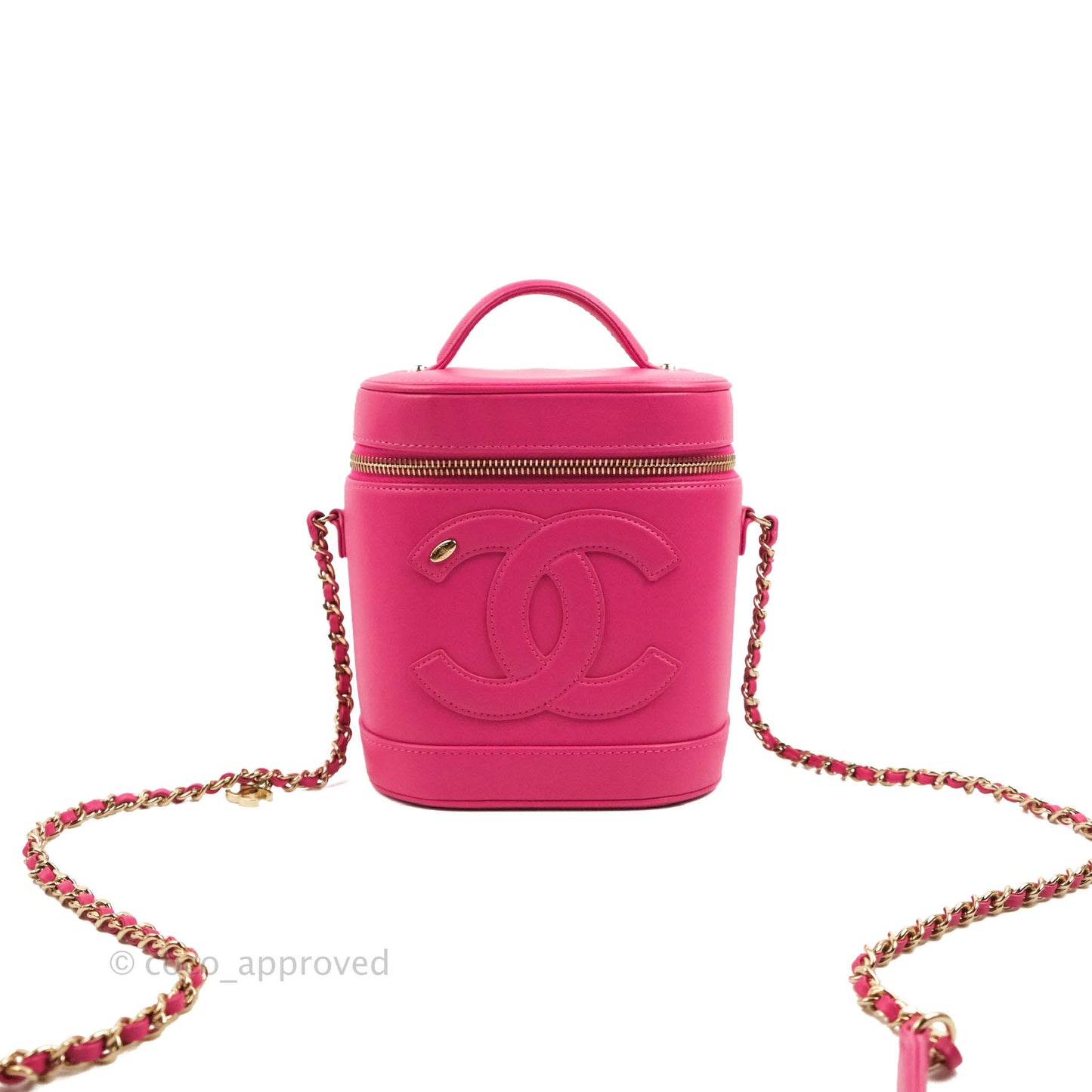 Chanel CC Mania Vanity Case Pink Lambskin Gold Hardware