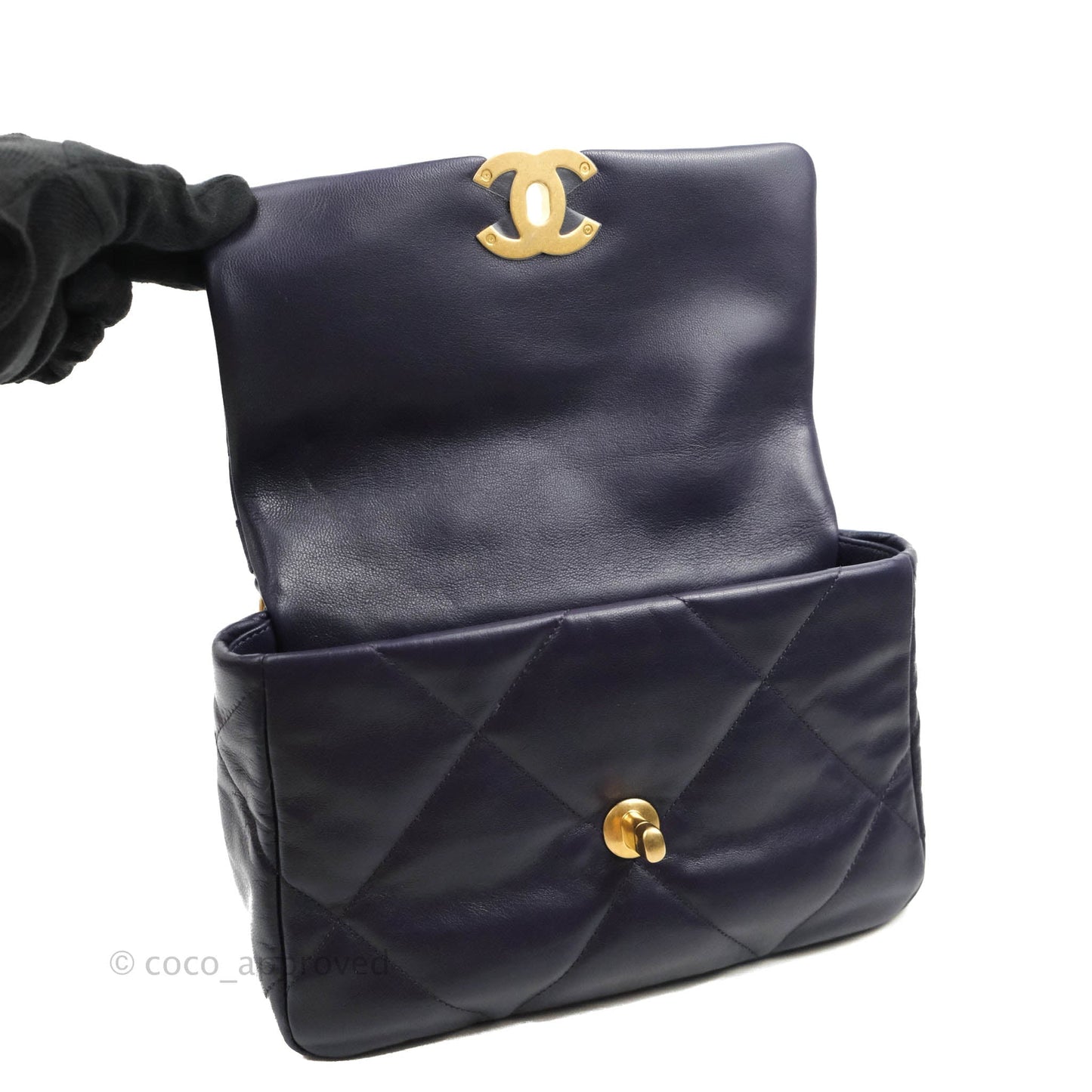 Chanel 19 Small Dark Purple Mixed Hardware