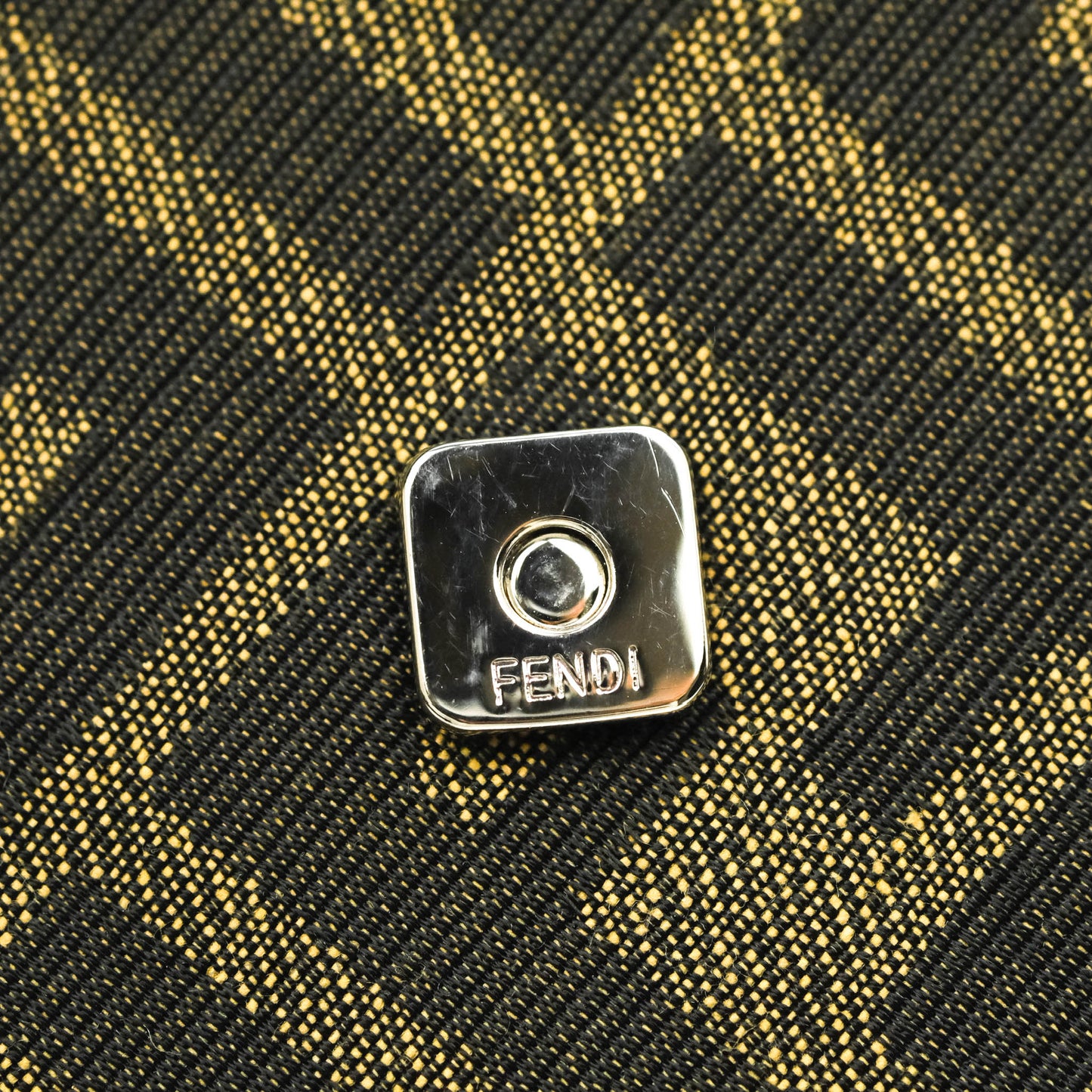 Fendi Baguette FF Brown Fabric Phone Bag