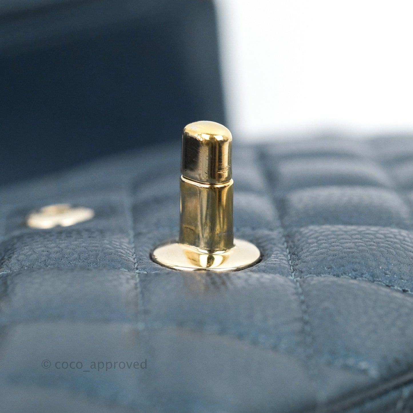 Chanel Small Classic Flap Quilted Iridescent Navy Caviar Gold Hardware 18S