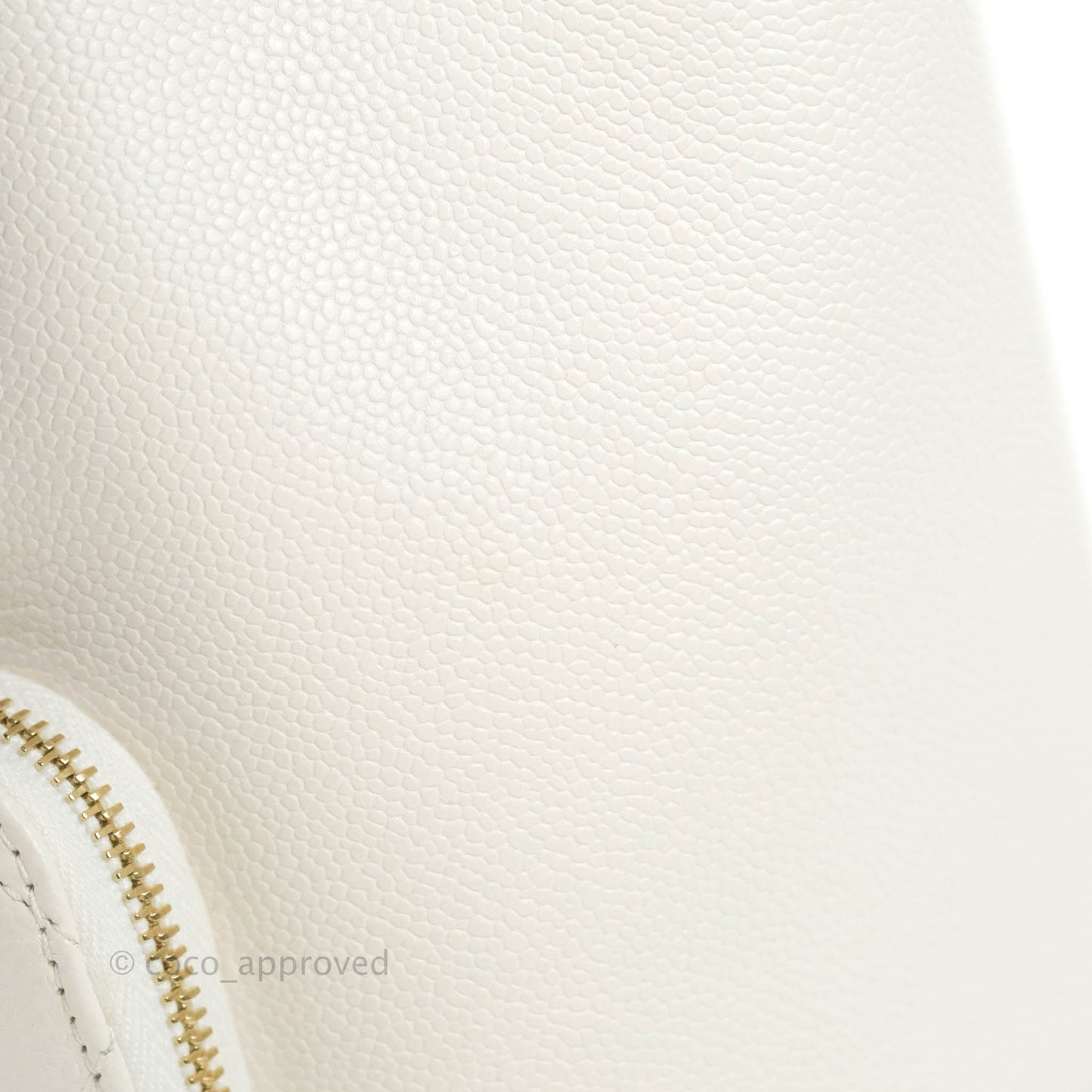 Chanel Business Affinity Drawstring Bucket Bag White Caviar Gold Hardware