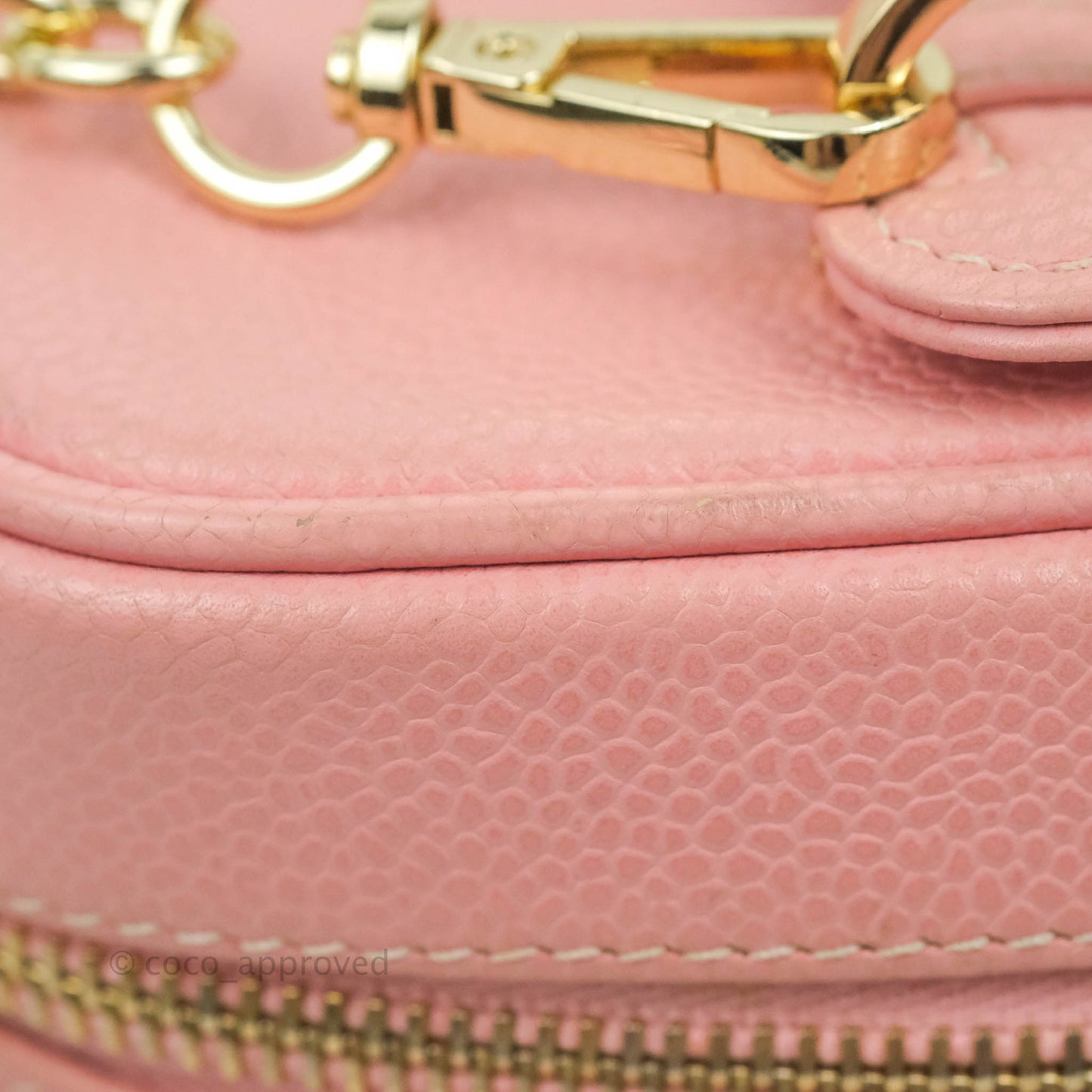 Chanel Vintage Vanity Case Pink Caviar Gold Hardware