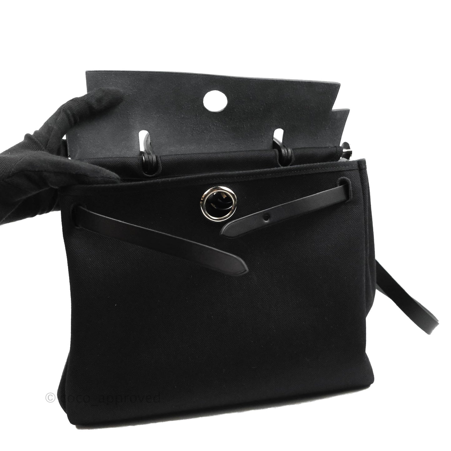 Hermès Herbag Zip 31 Black Canvas Palladium Hardware