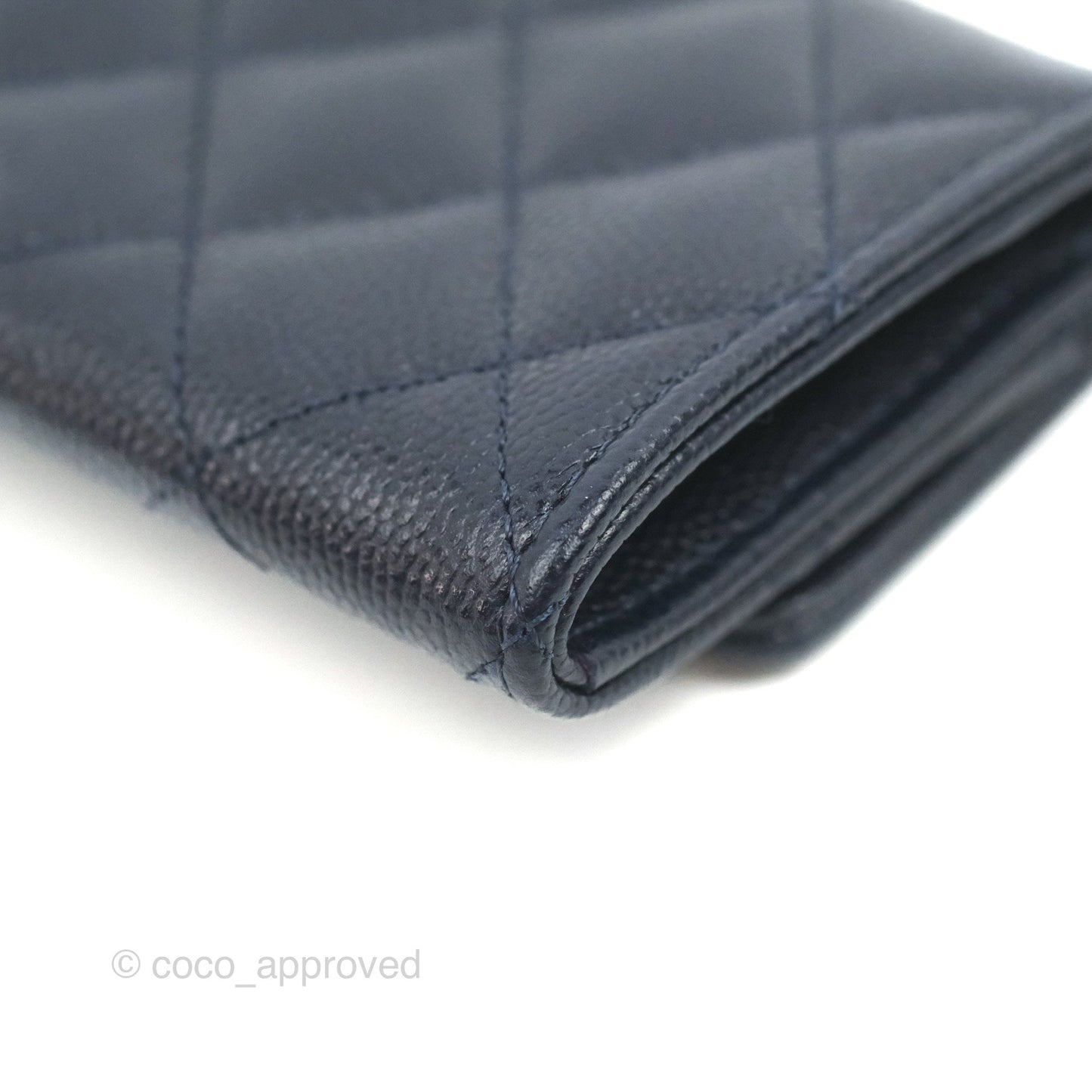 Chanel Quilted Flap Card Holder Navy Caviar