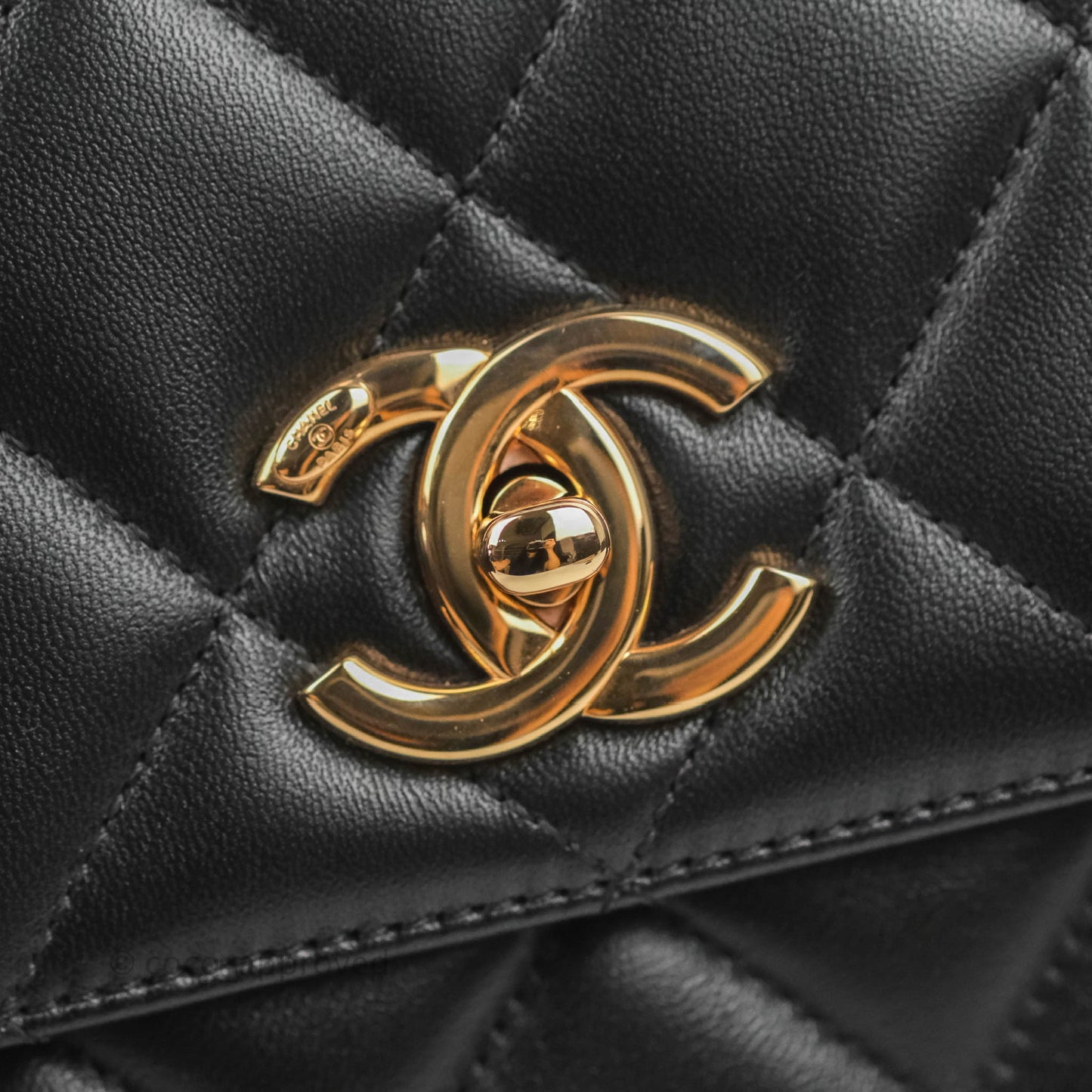 Chanel Small Trendy CC Black Lambskin Rose Gold Hardware 22C