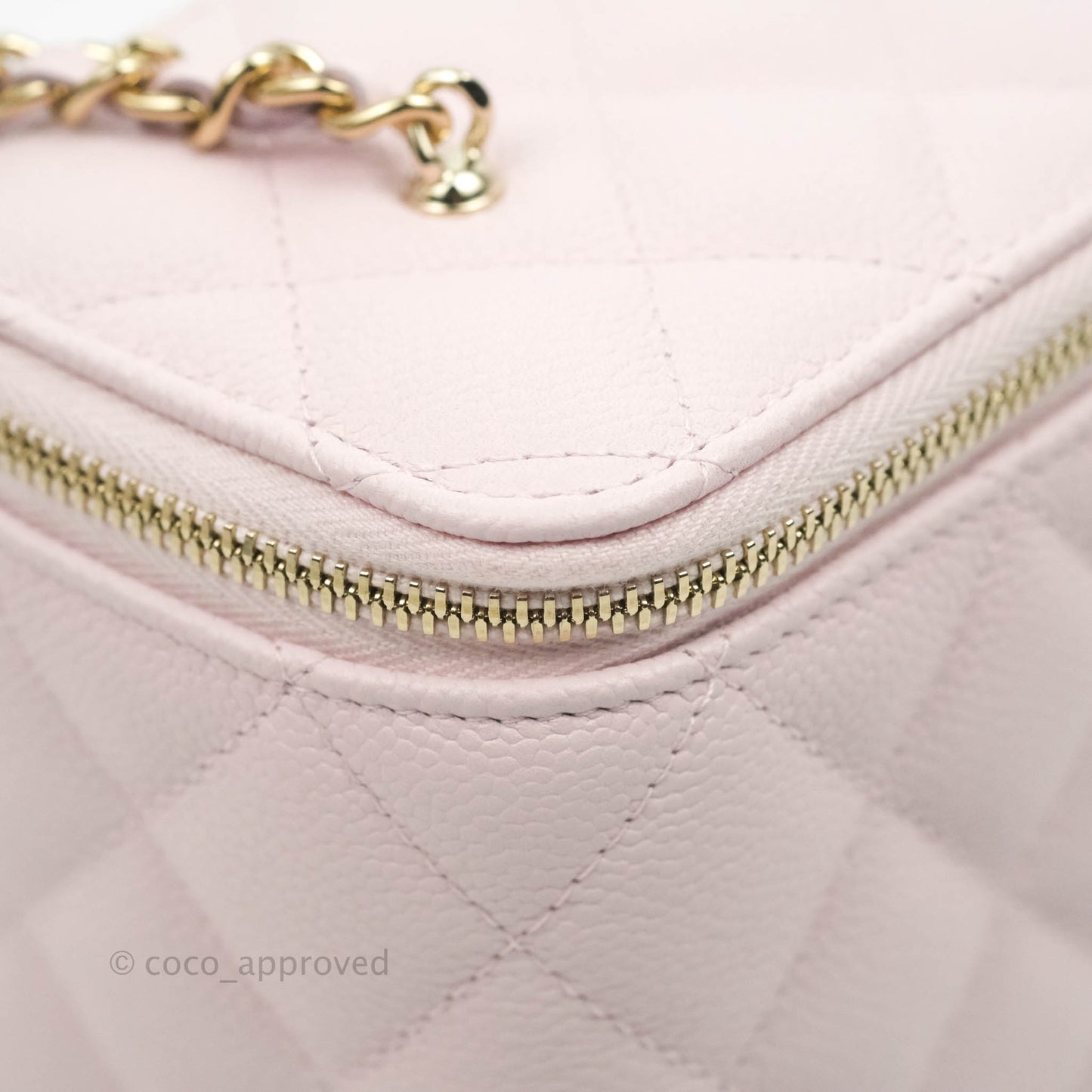 Chanel Vanity with CC Chain Light Pink Caviar Gold Hardware