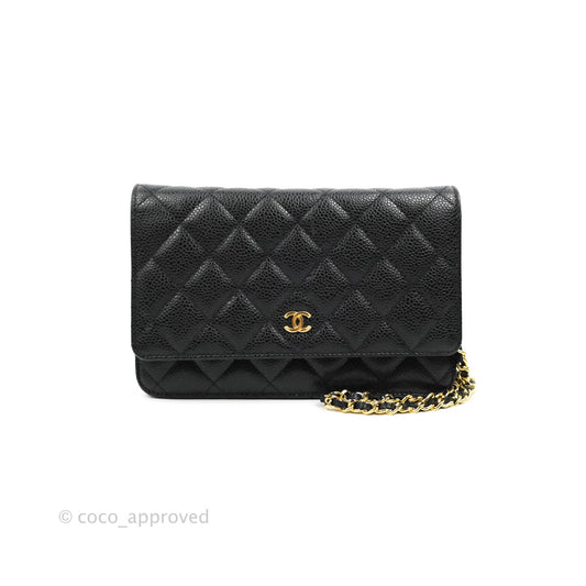 Chanel Quilted Classic WOC Black Caviar Gold Hardware