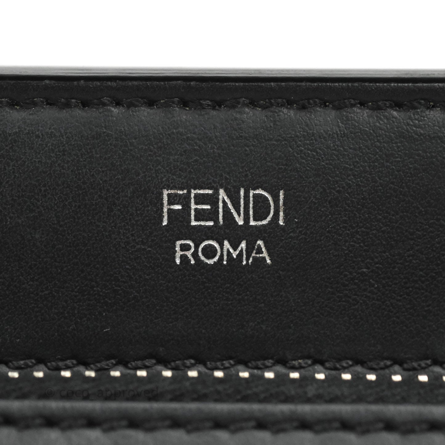 Fendi DotCom Satchel Bag Black Royal Blue Calfskin