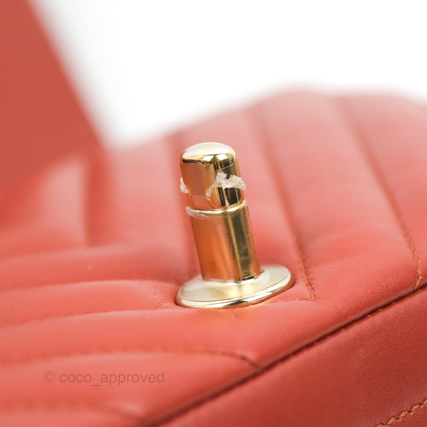 Chanel Small Statement Chevron Flap Bag Red Calfskin Gold Hardware