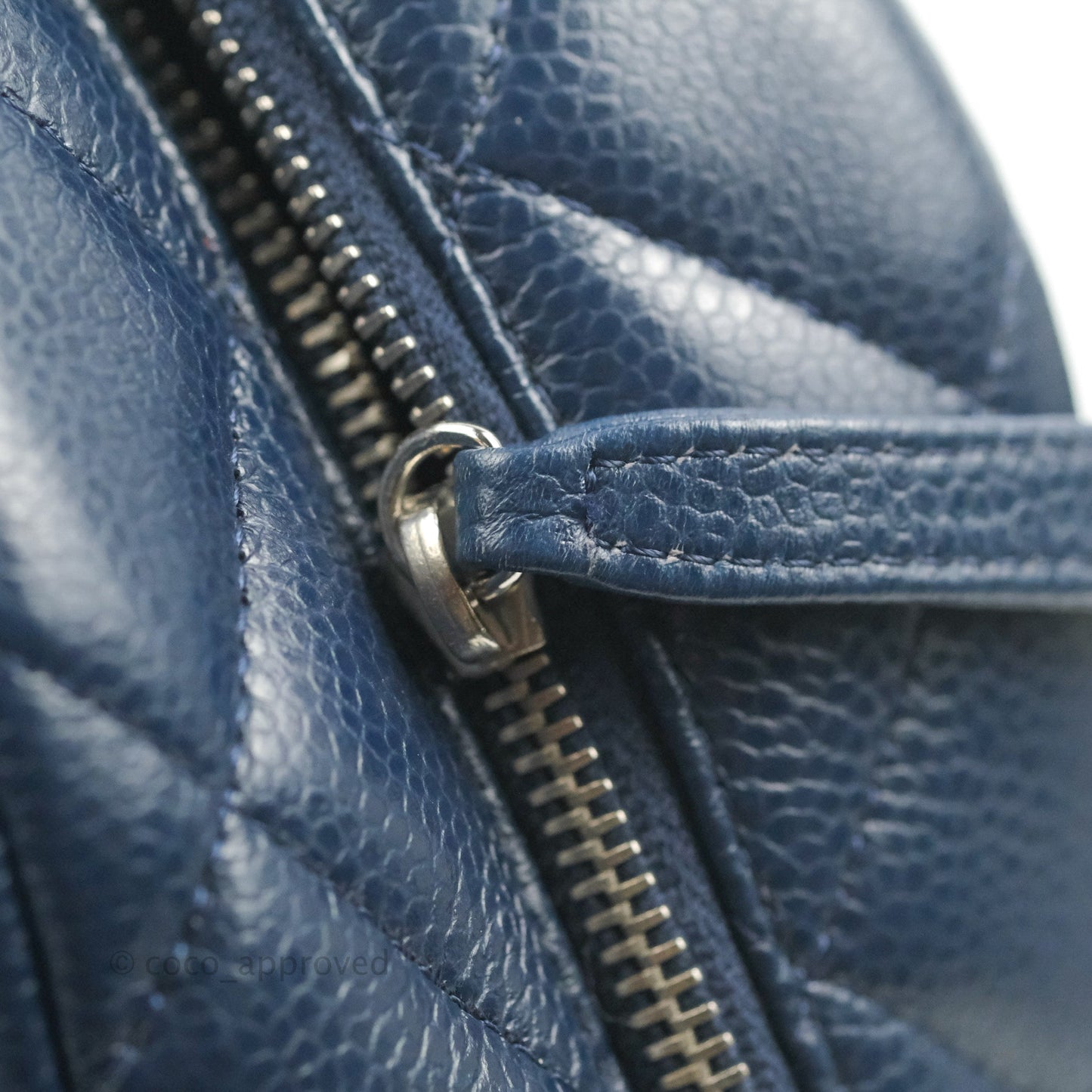 Chanel Quilted Large Classic Camera Bag Navy Caviar Silver Hardware