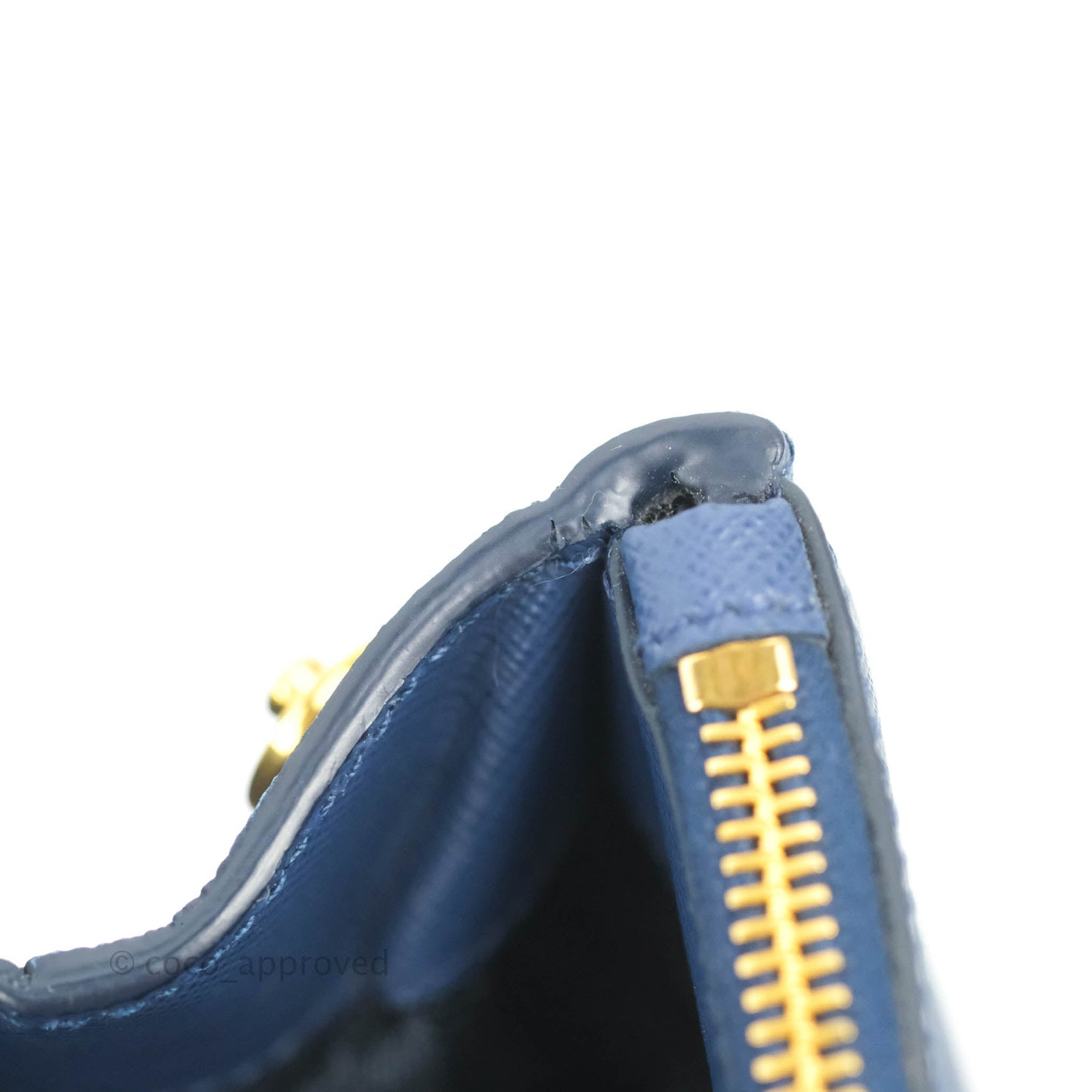 Prada Double Zip Lux Saffiano Dark Blue Large Tote Bag
