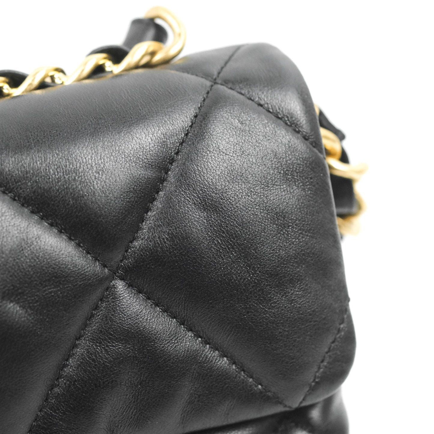 Chanel Small Flap Bag Black Lambskin Aged Gold Hardware 22-23FW