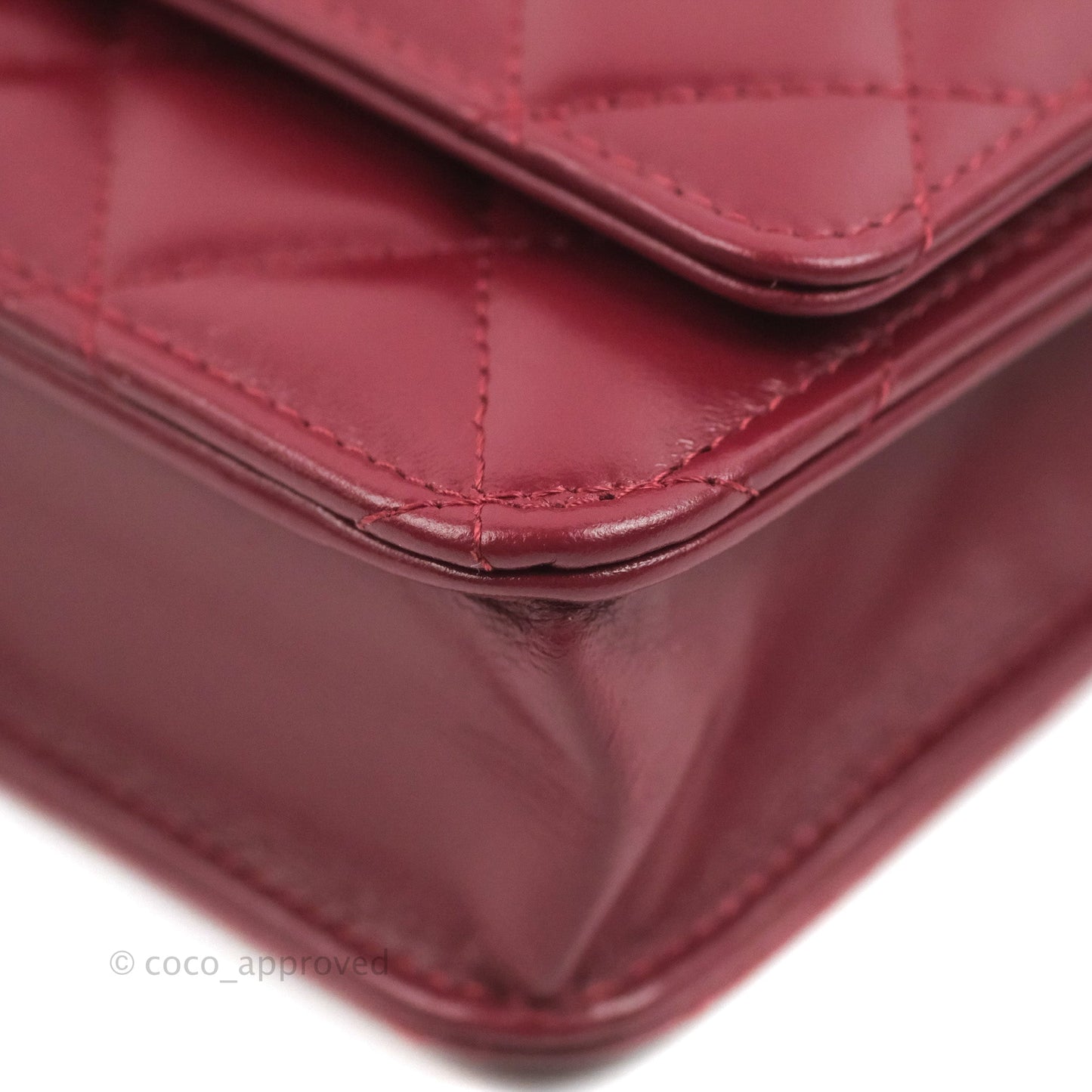 Chanel Quilted Perfect Fit Adjustable Wallet On Chain WOC Burgundy Calfskin Aged Gold Hardware