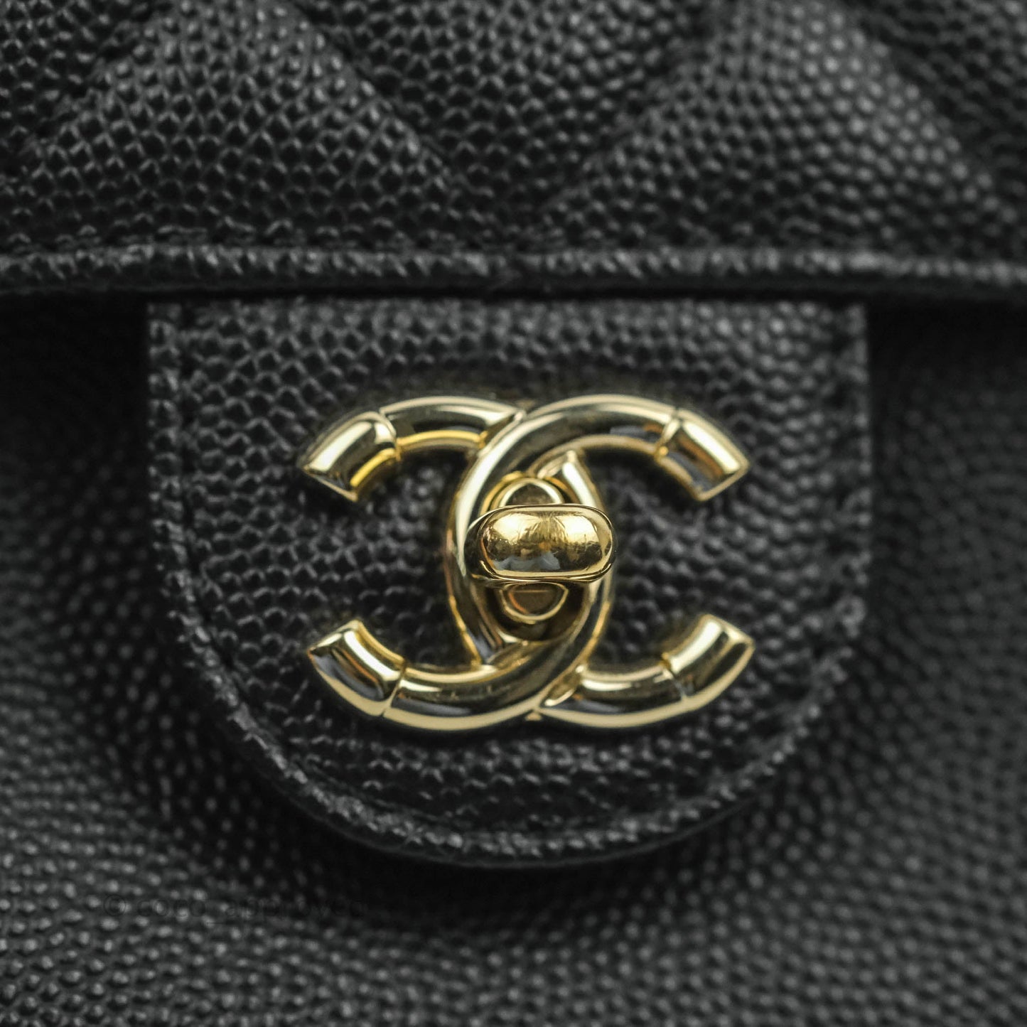 Chanel Quilted Small CC Day Backpack Black Caviar Gold Hardware